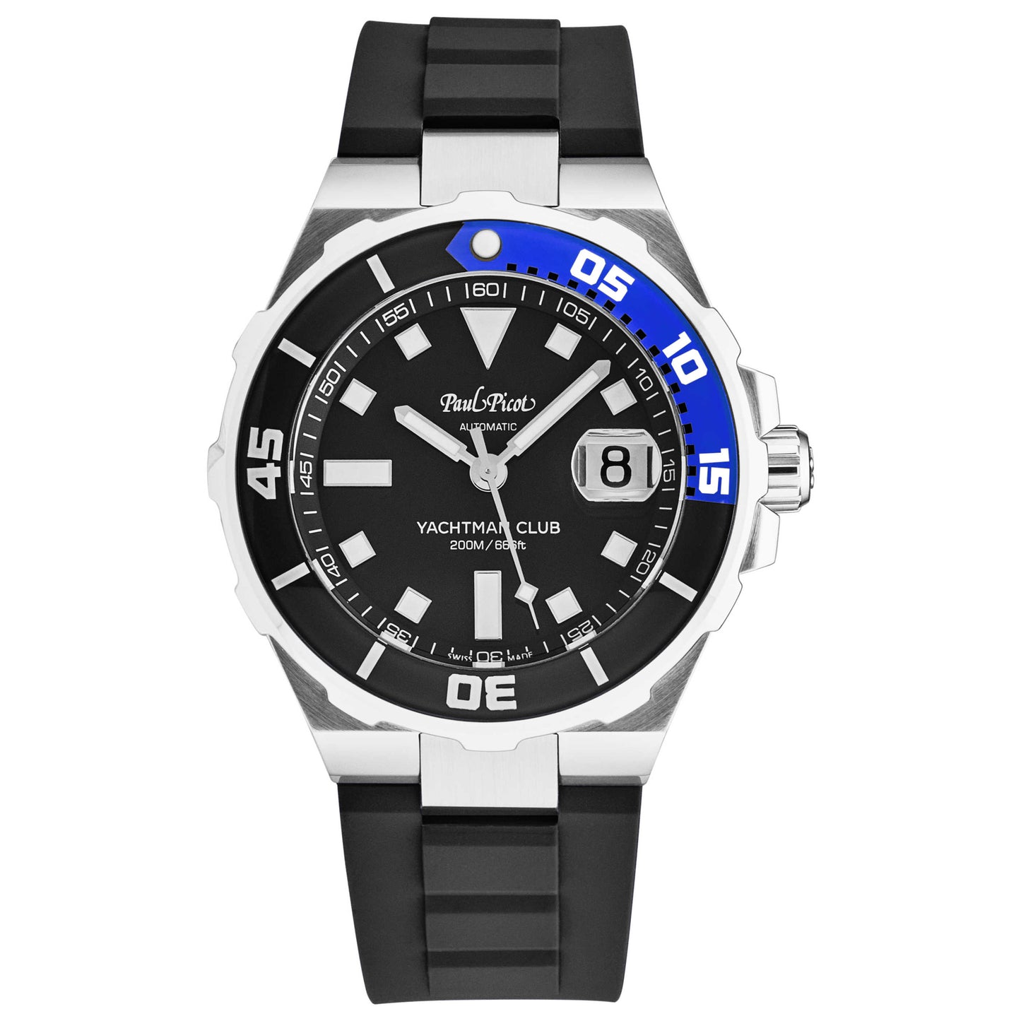 Front view of Paul Picot YachtmanClub Men's Automatic Watch P1251NBSG3614CM