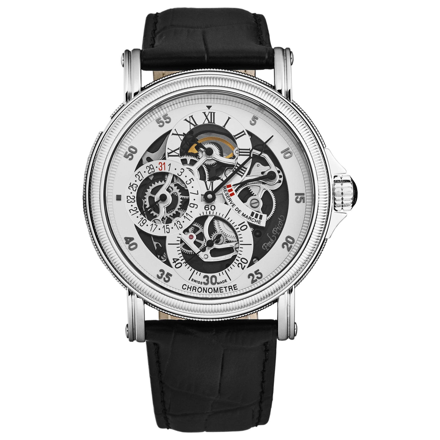 Front view of Paul Picot Atelier Men's Automatic Watch P3090.SG.7203