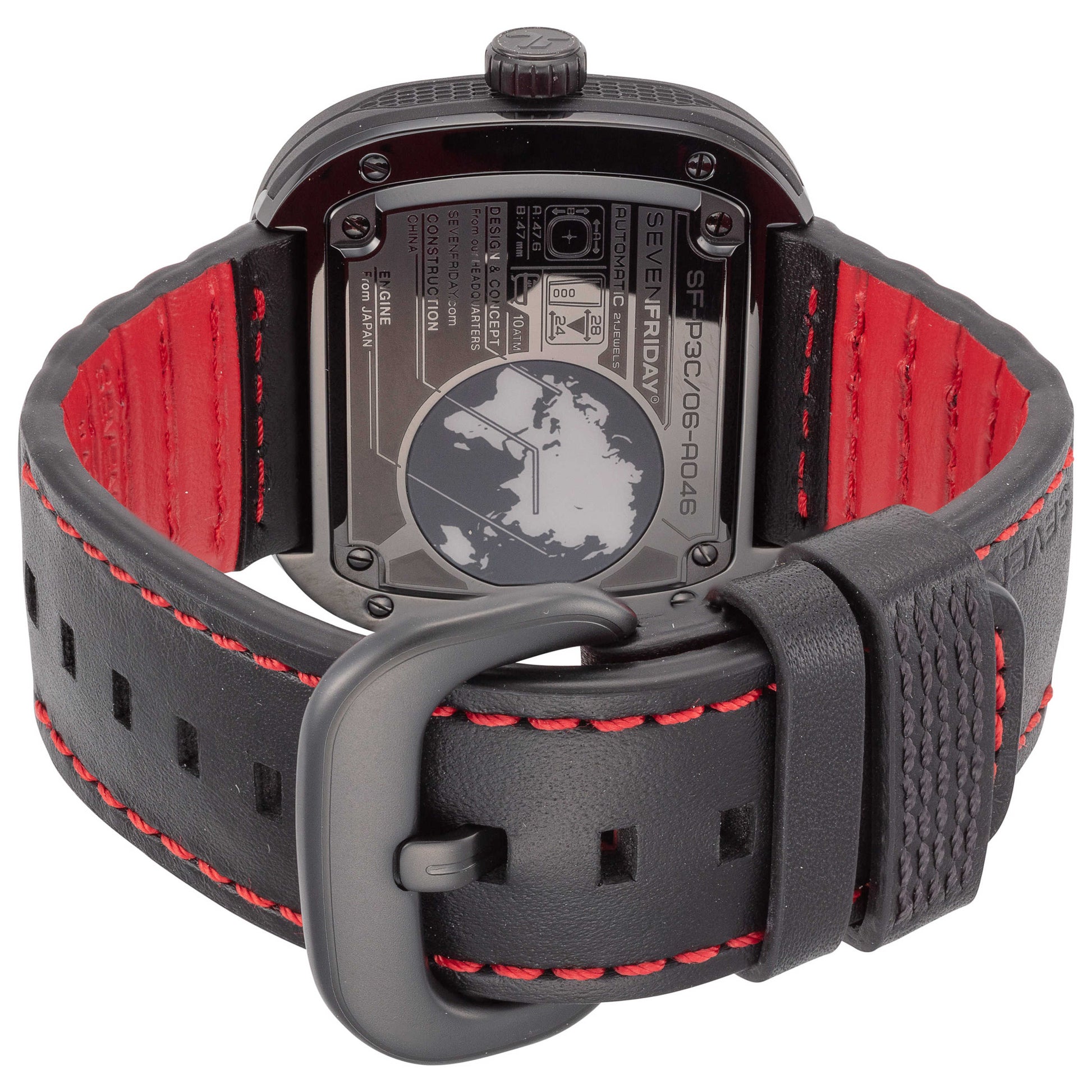 Back view of Sevenfriday Race III Men's Automatic Watch P3C-06