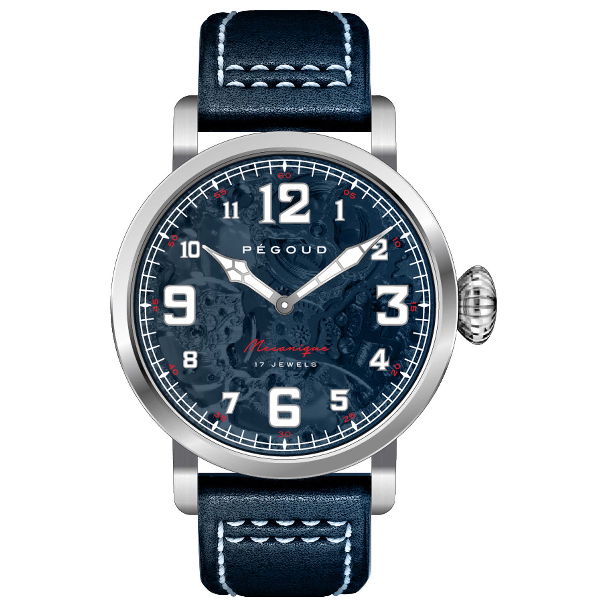 Front view of Pegoud Premiere Men's Manual-Wind Watch PG-9004-01