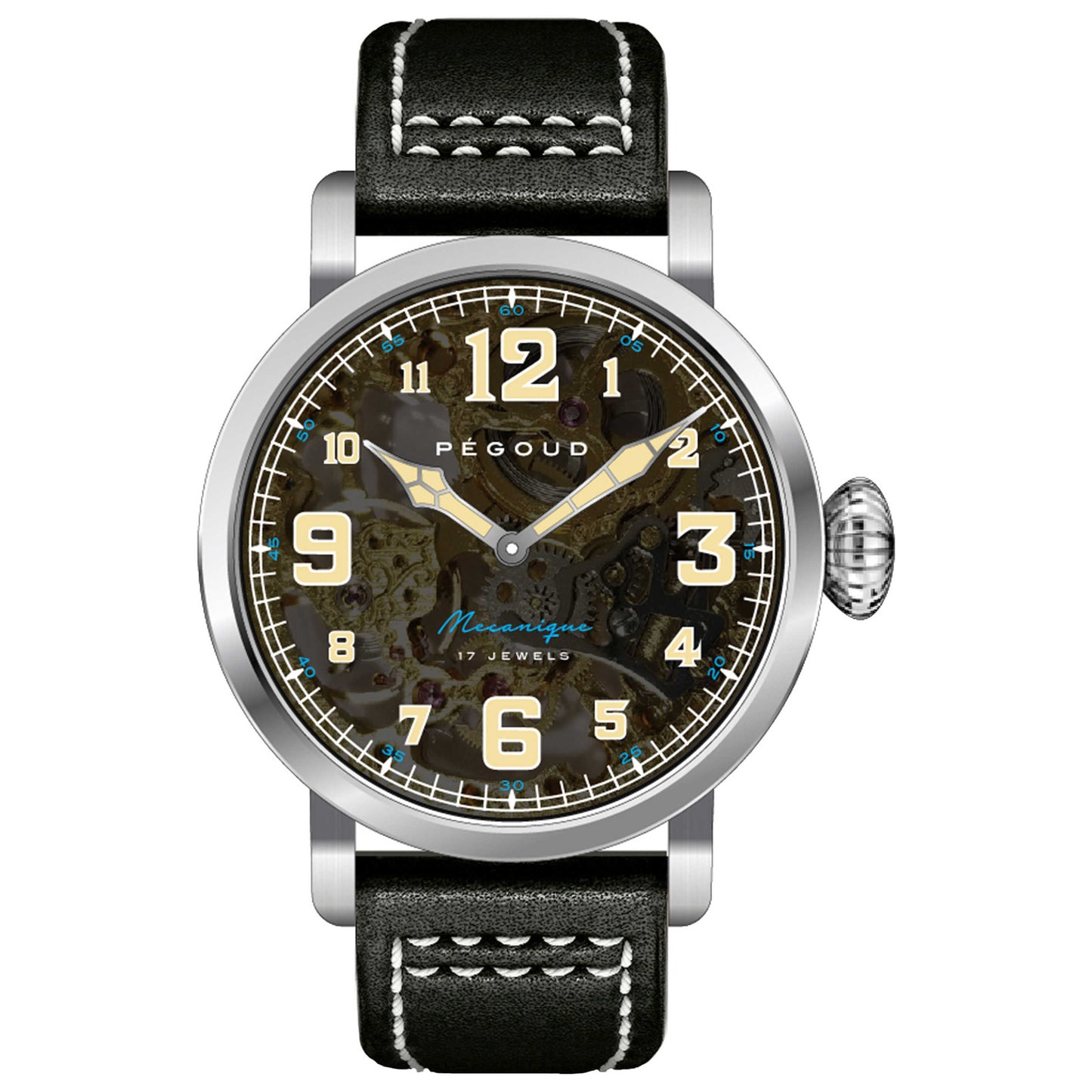 Front view of Pegoud Premiere Men's Manual-Wind Watch PG-9004-02