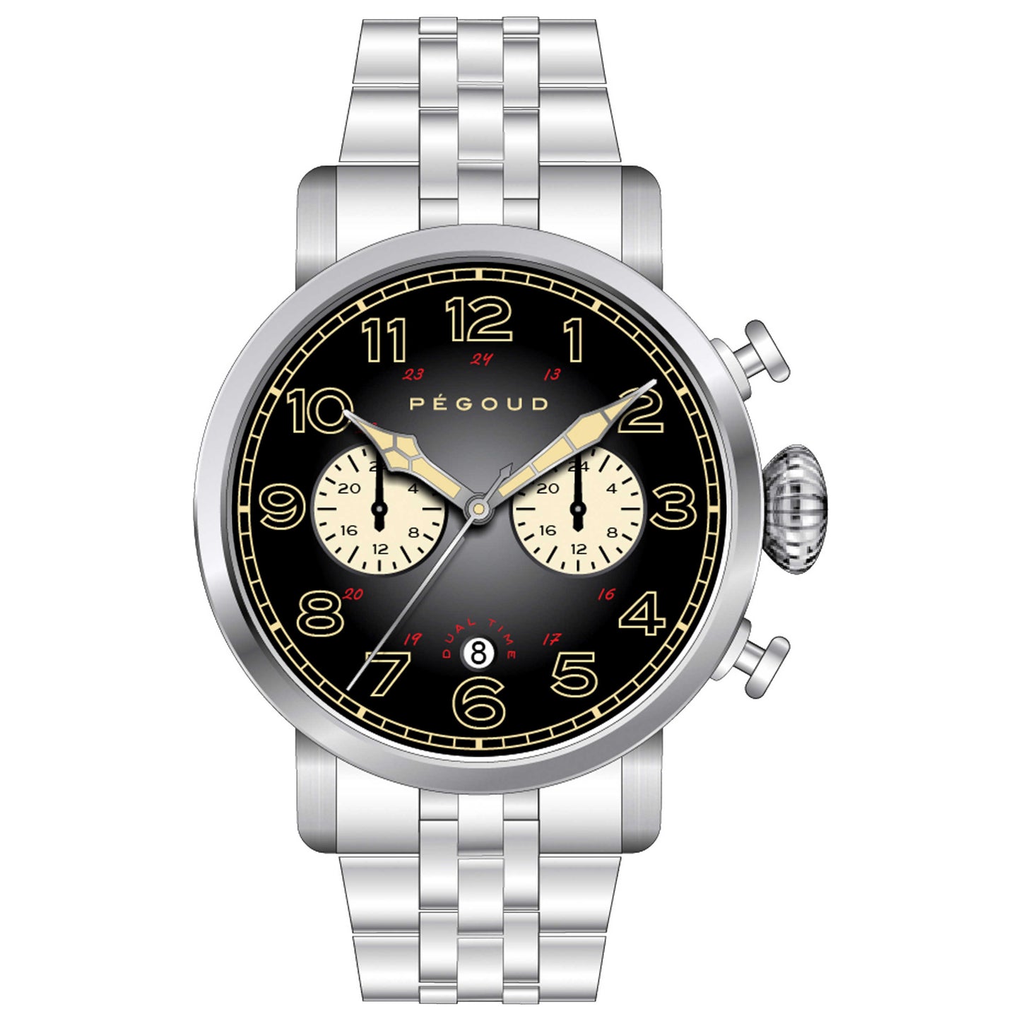 Front view of Pegoud Premiere Men's Quartz Watch PG-9007-22