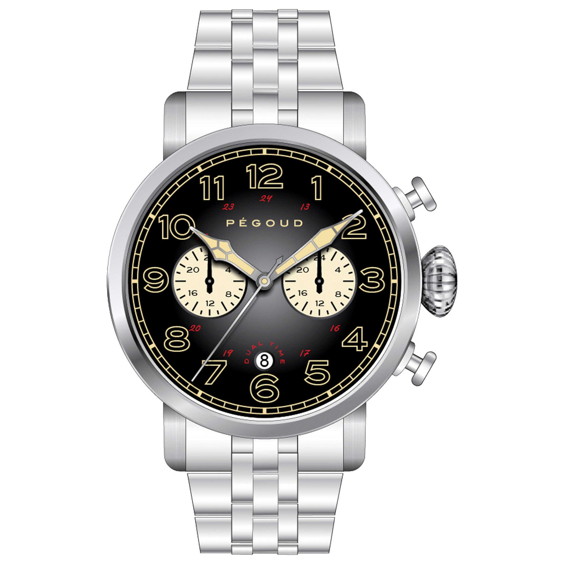 Front view of Pegoud Premiere Men's Quartz Watch PG-9007-22