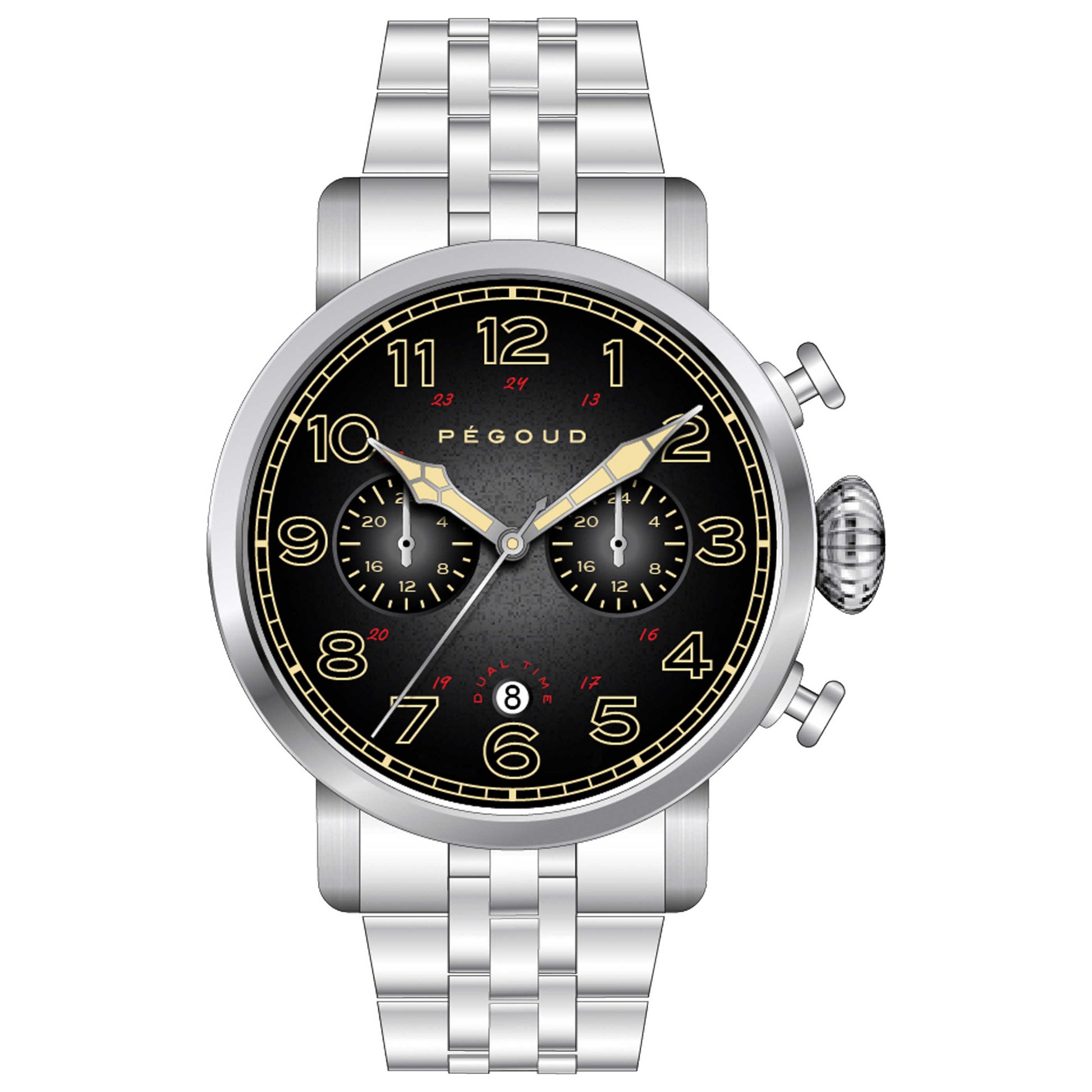 Front view of Pegoud Premiere Men's Quartz Watch PG-9007-33