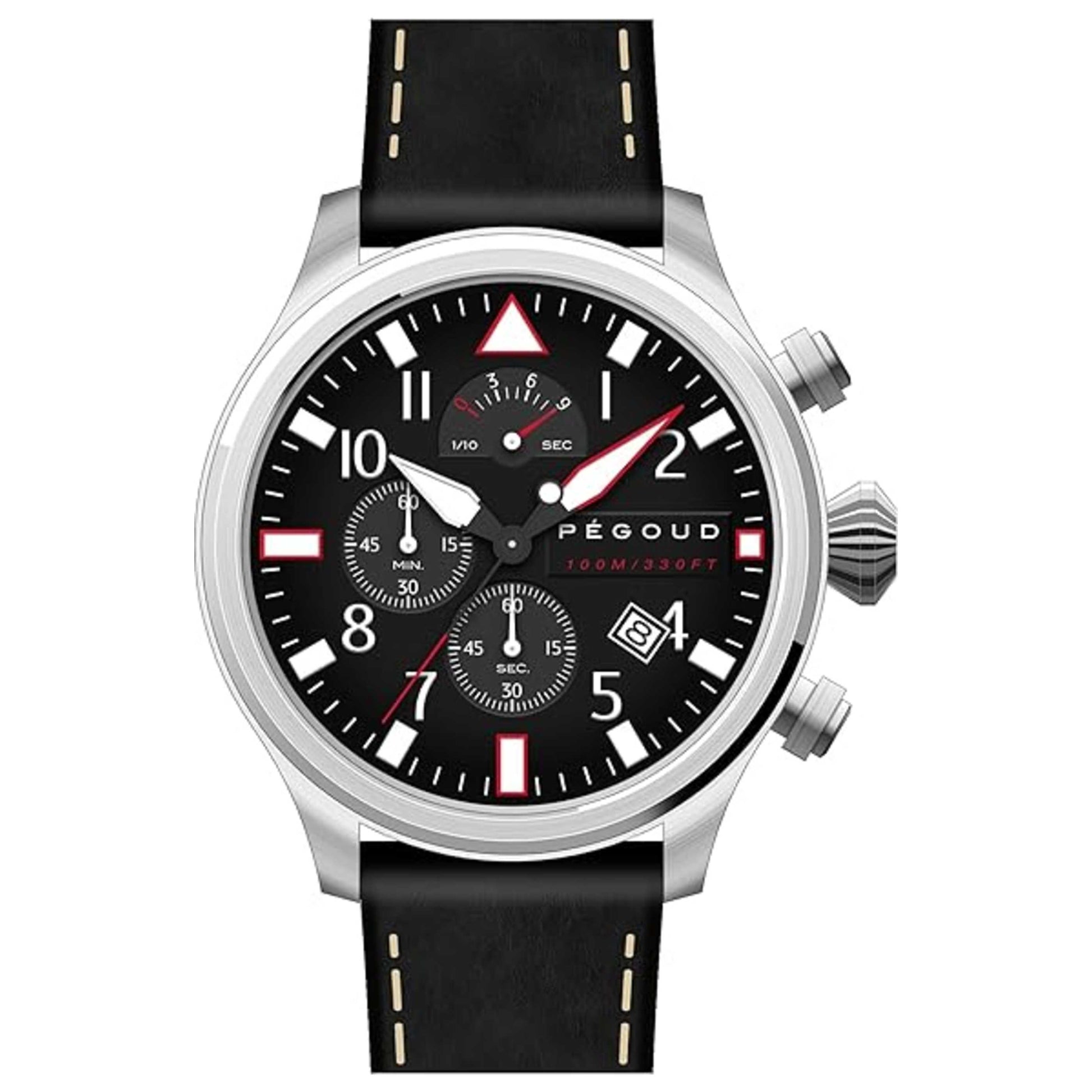 Front view of Pegoud Pilotage Men's Quartz Watch PG-9016-01