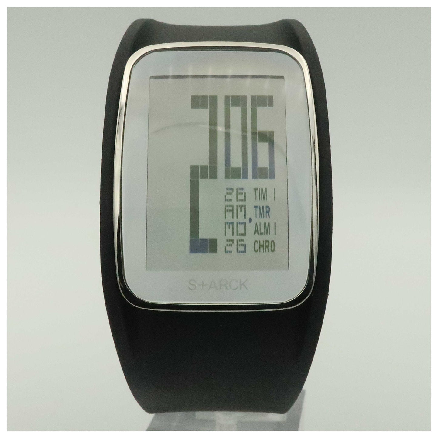 Front view of Philippe Starck Digital Men's Quartz Watch PH1120-PO