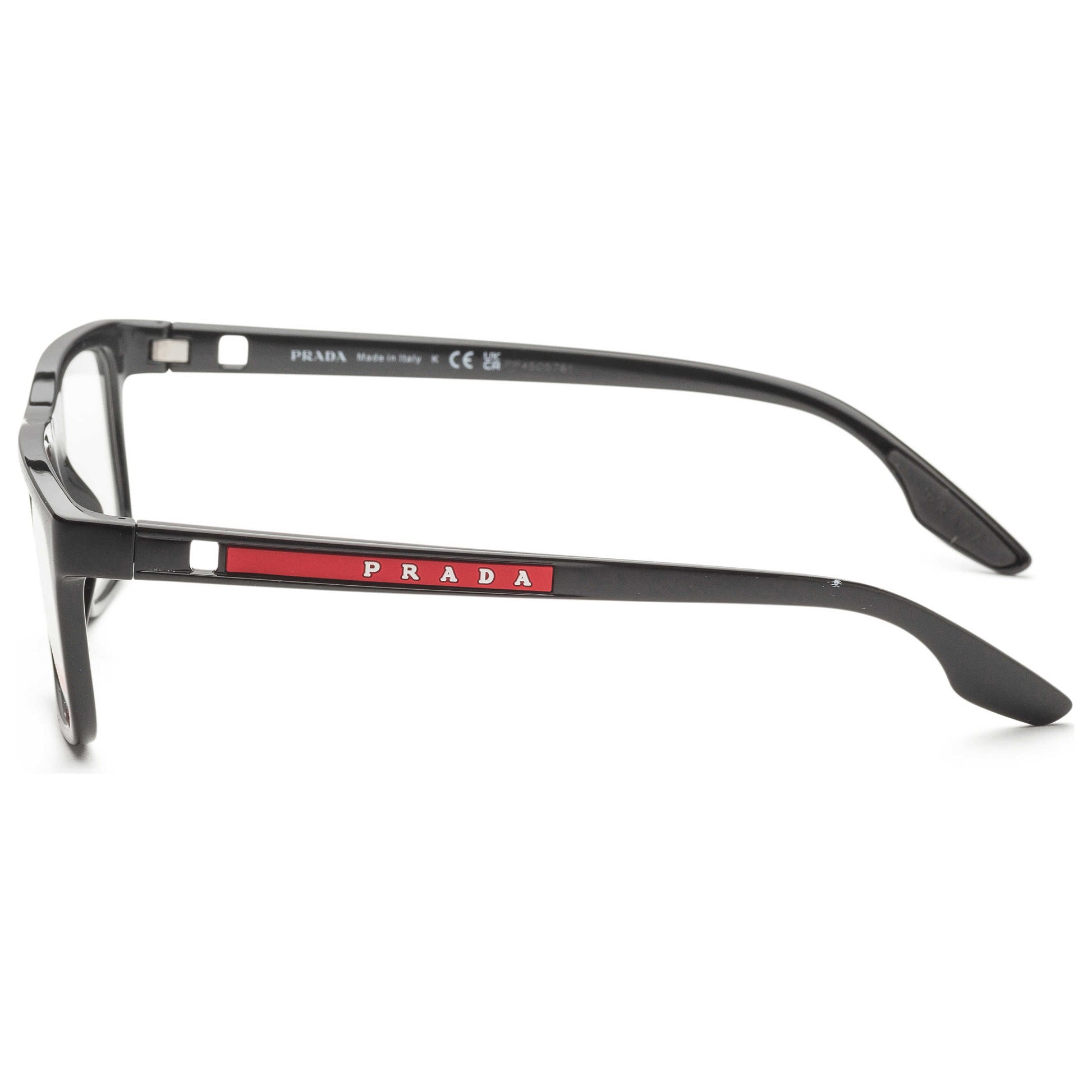 Left view of Prada Linea Rossa Men's Opticals PS-02OV-1AB1O1