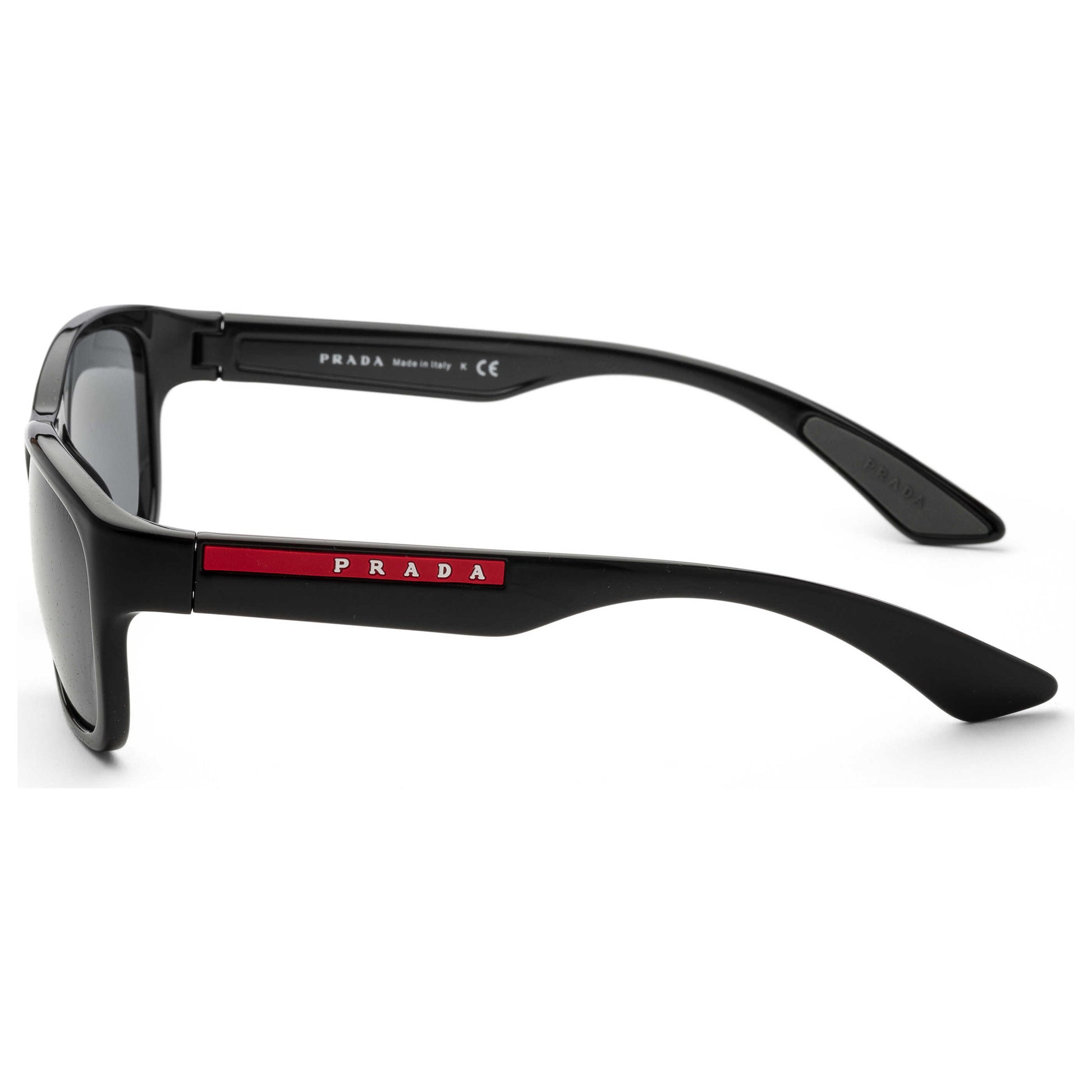 Right view of Prada Linea Rossa Men's Sunglasses PS05VSF-1AB5L0-59