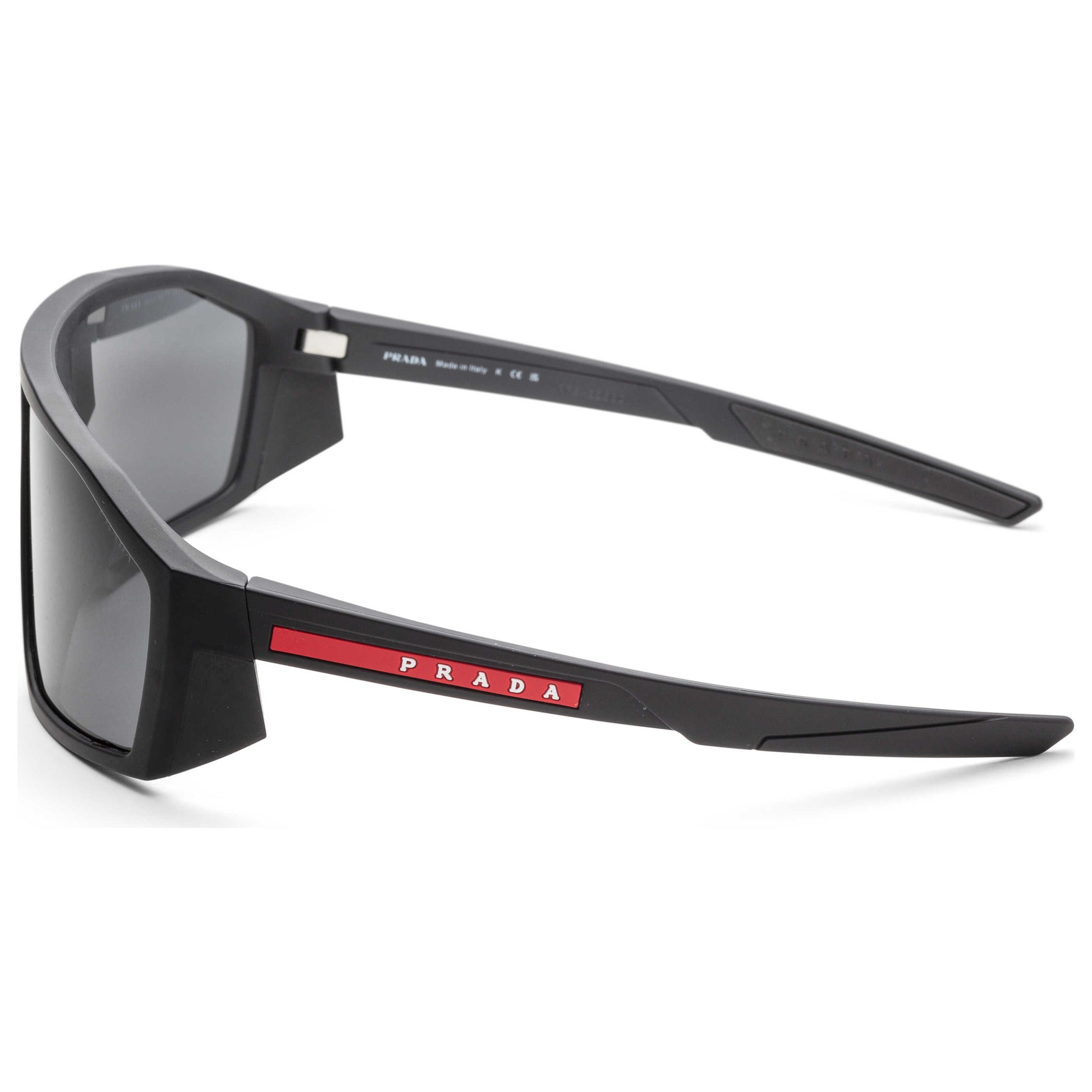 Left view of Prada Linea Rossa Men's Sunglasses PS08WS-1BO06F