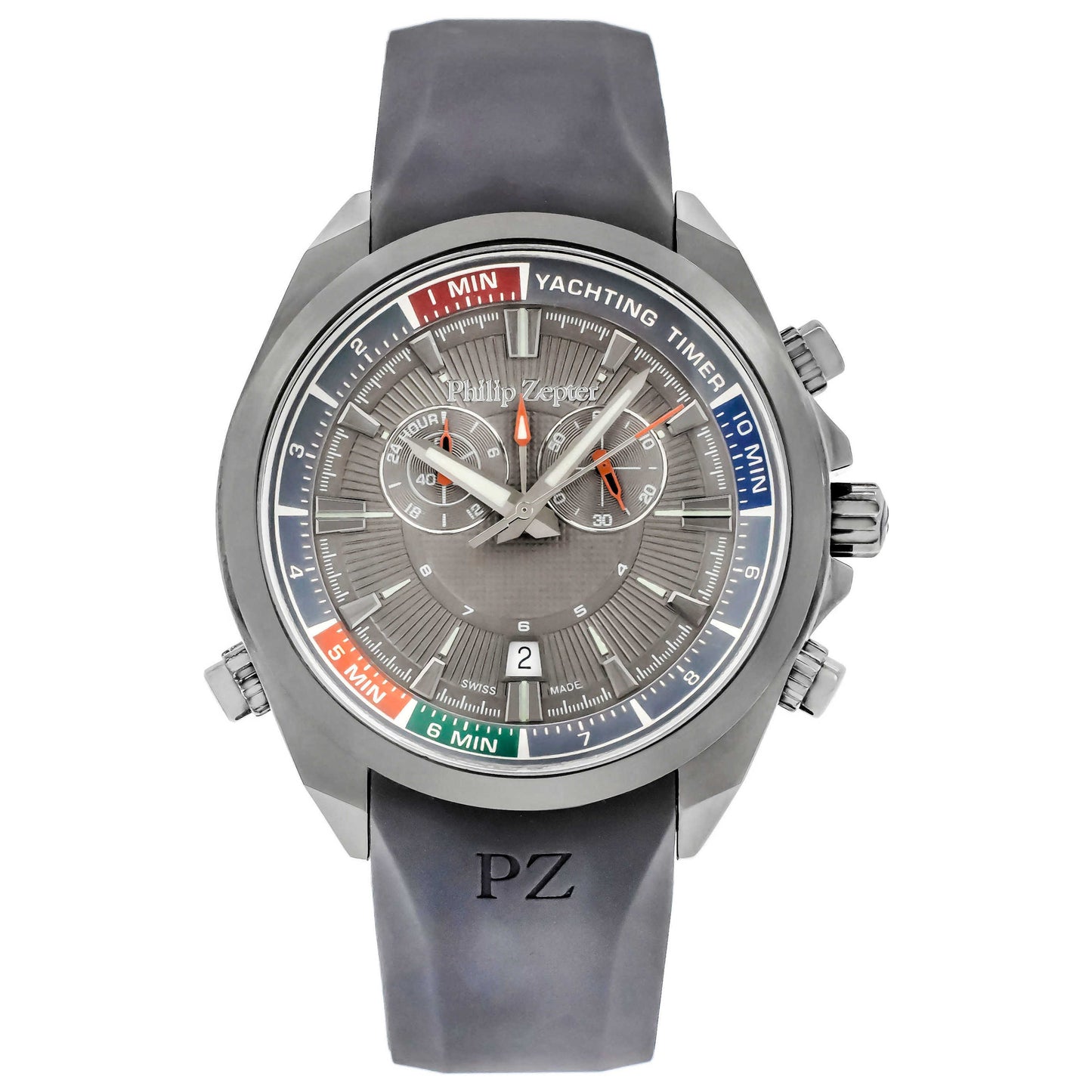 Front view of Philip Zepter Yachting Timer Men's Quartz Watch PZYT-GM