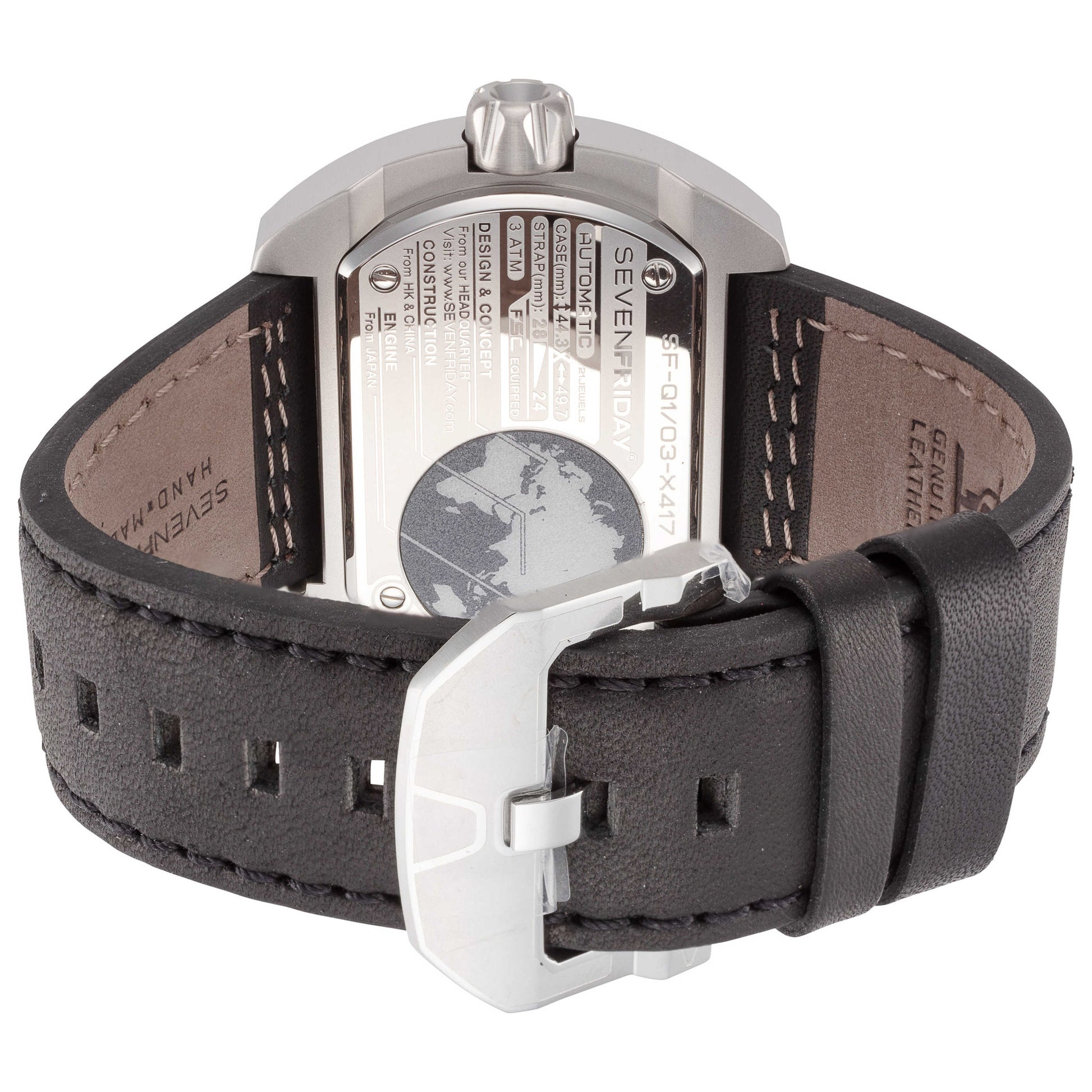 Back view of Sevenfriday Q-Series Men's Automatic Watch Q1-03