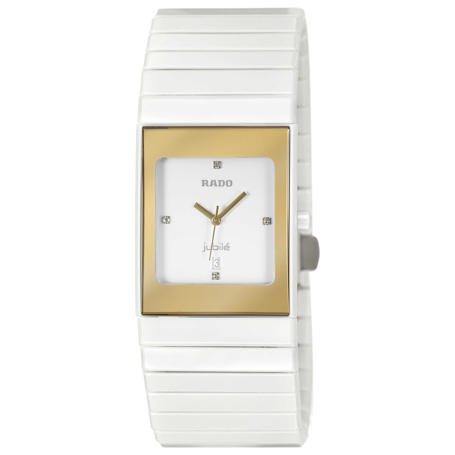 Front view of Rado Ceramica Women's Swiss Quartz (Battery-Powered) Watch R21984702