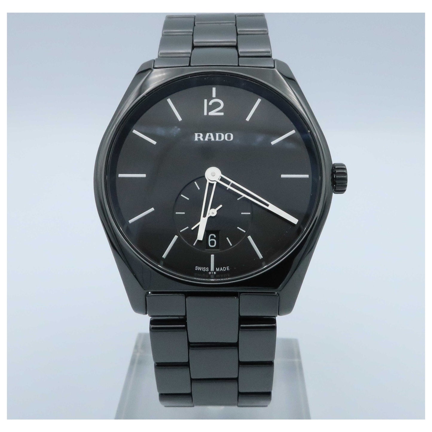Front view of Rado True Specchio Men's Swiss Quartz (Battery-Powered) Watch R27081152-SD