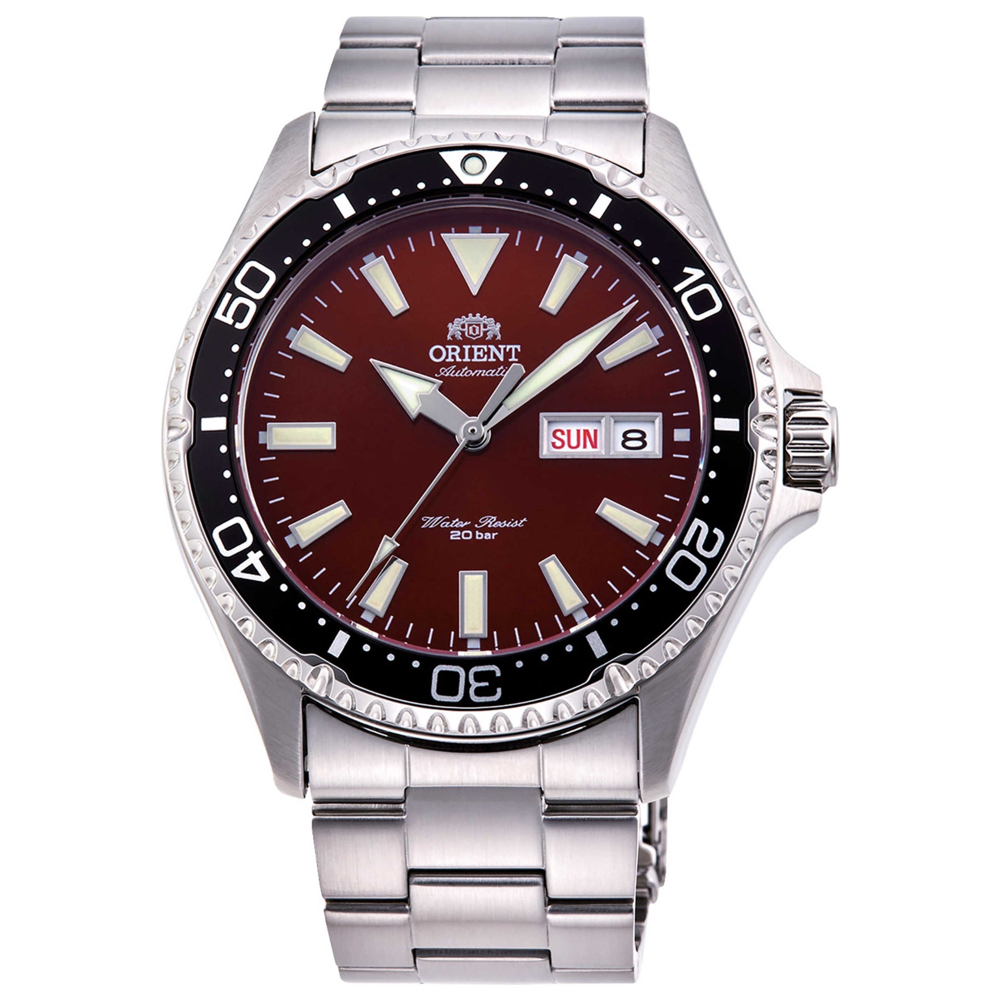 Front view of Orient Kamasu Mako III Men's Automatic Watch RA-AA0003R