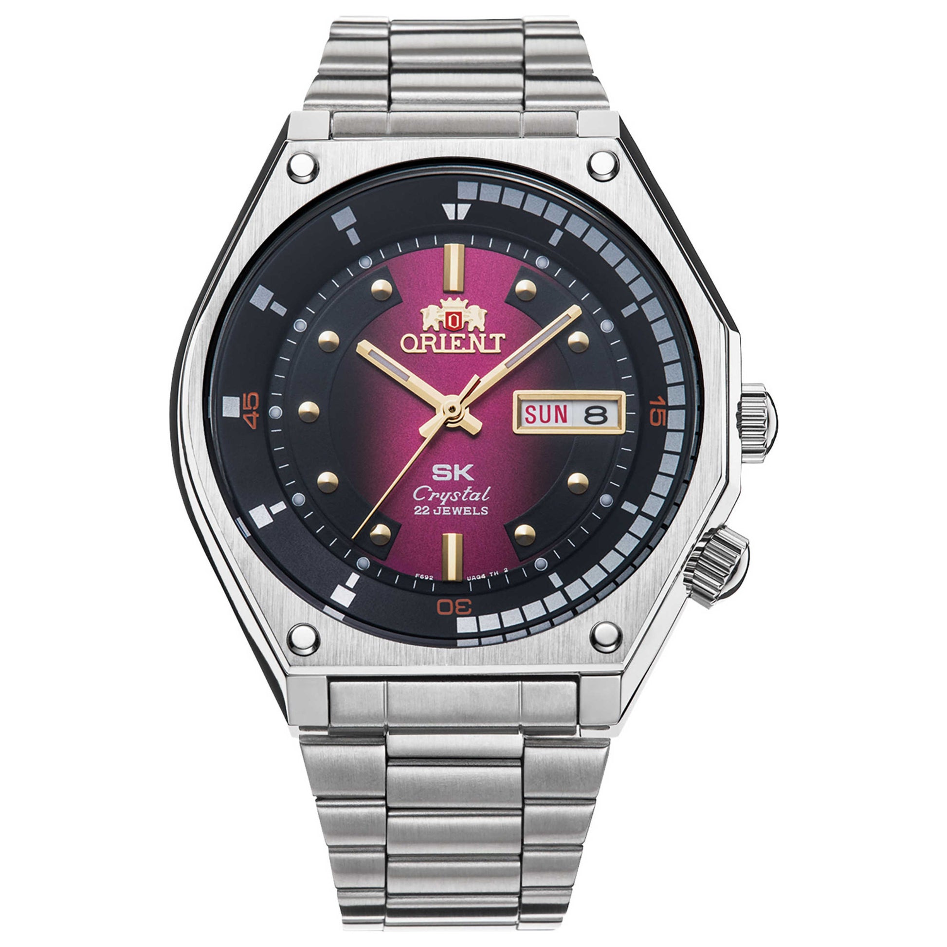 Front view of Orient Revival Neo 70s Men's Automatic Watch RA-AA0B02R