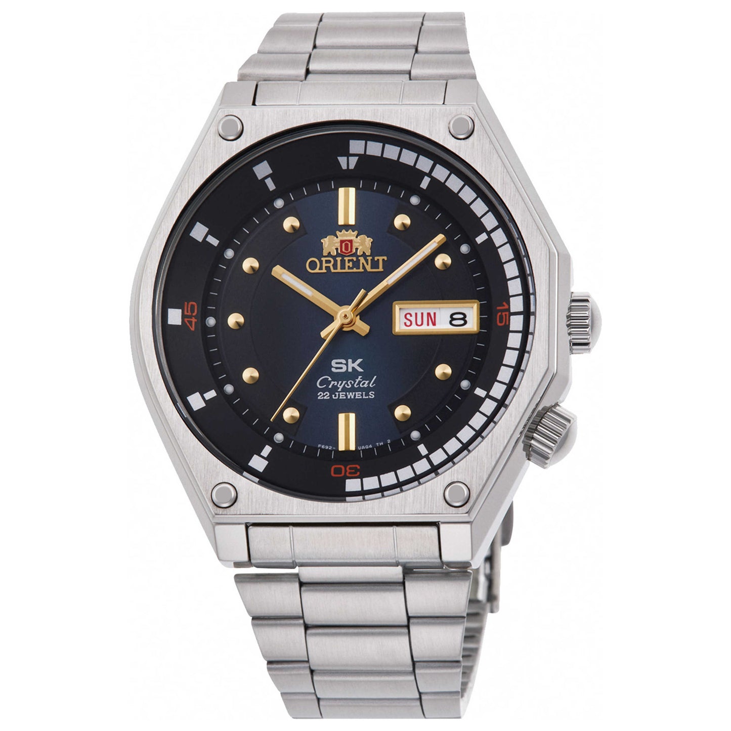 Front view of Orient Revival Neo 70s Men's Automatic Watch RA-AA0B03L
