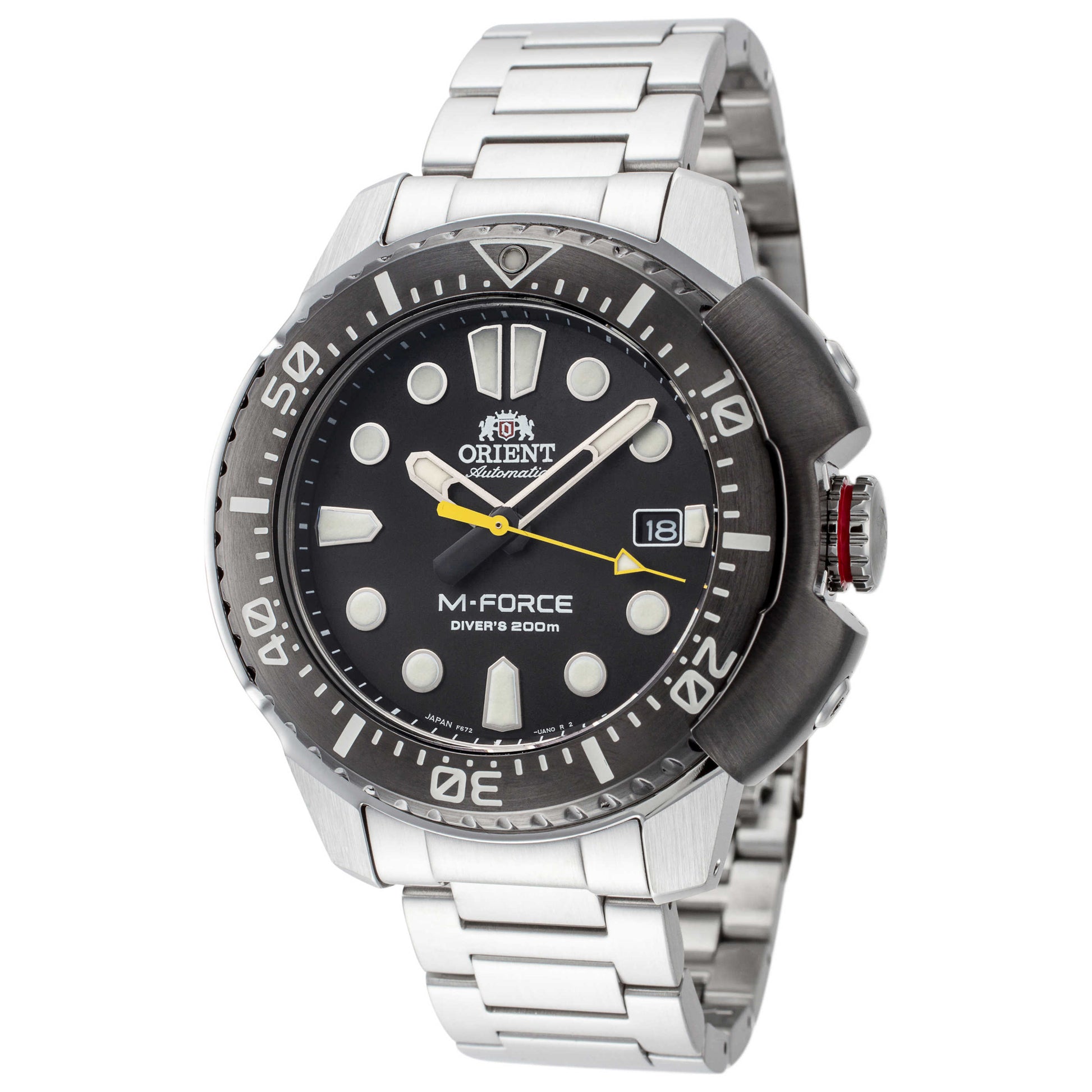 Front view of Orient M-Force Men's Automatic Watch RA-AC0L03B00B