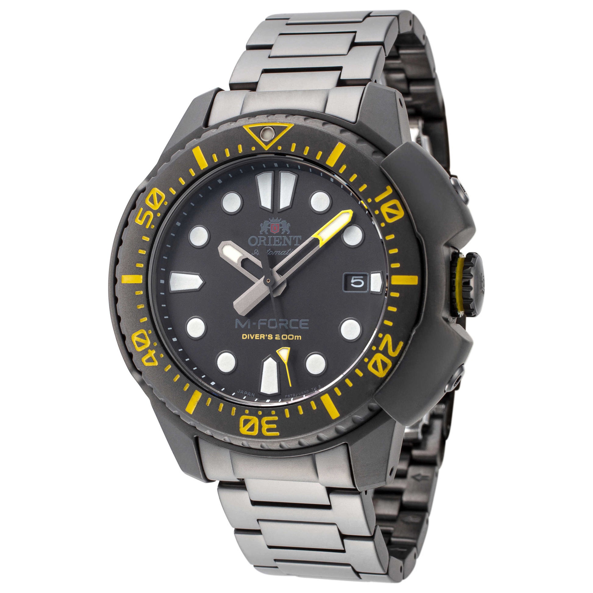 Front view of Orient M-Force Men's Automatic Watch RA-AC0L06B00B