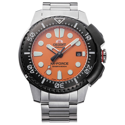 Front view of Orient M-Force Men's Automatic Watch RA-AC0L08Y00B