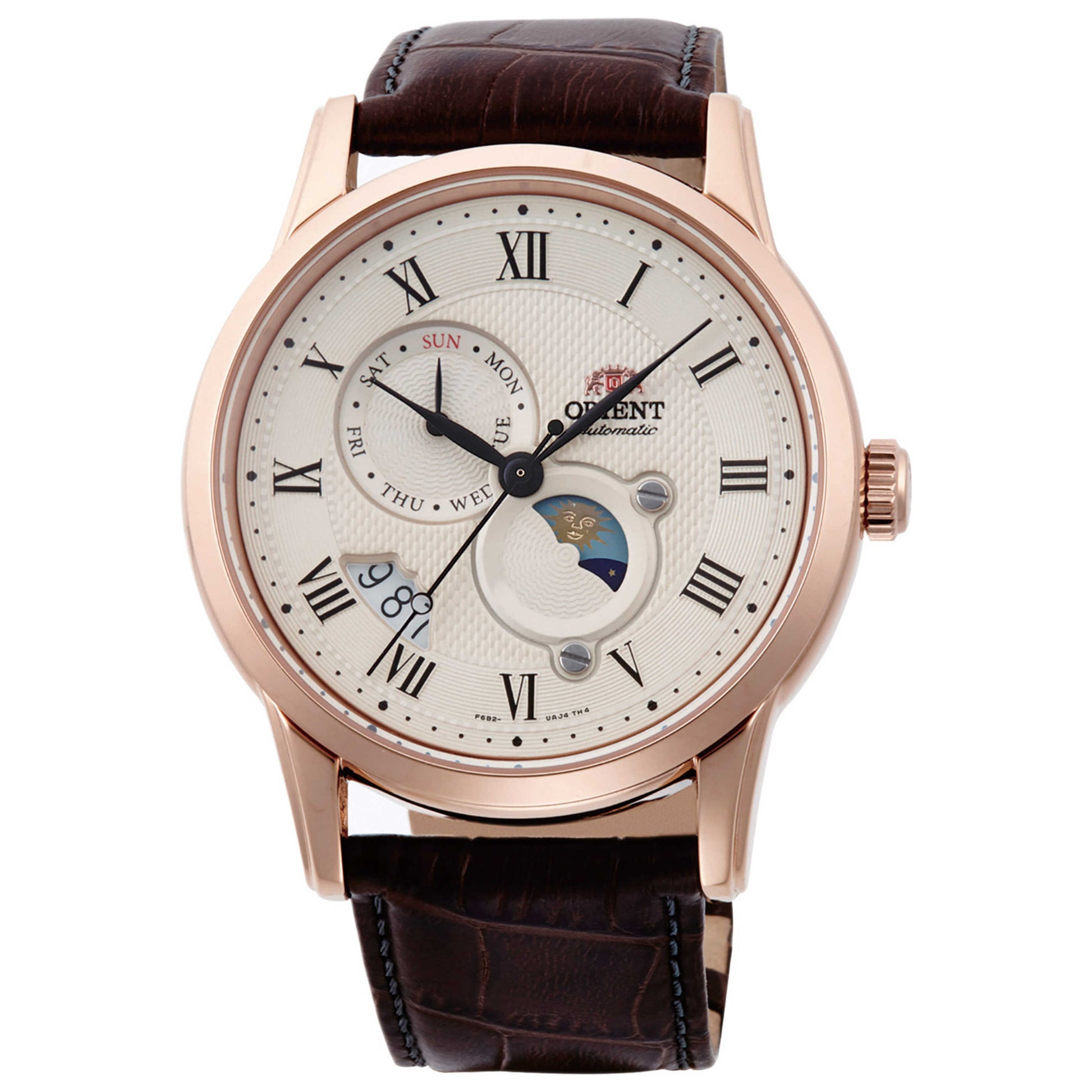 Front view of Orient Sun & Moon Men's Automatic Watch RA-AK0007S