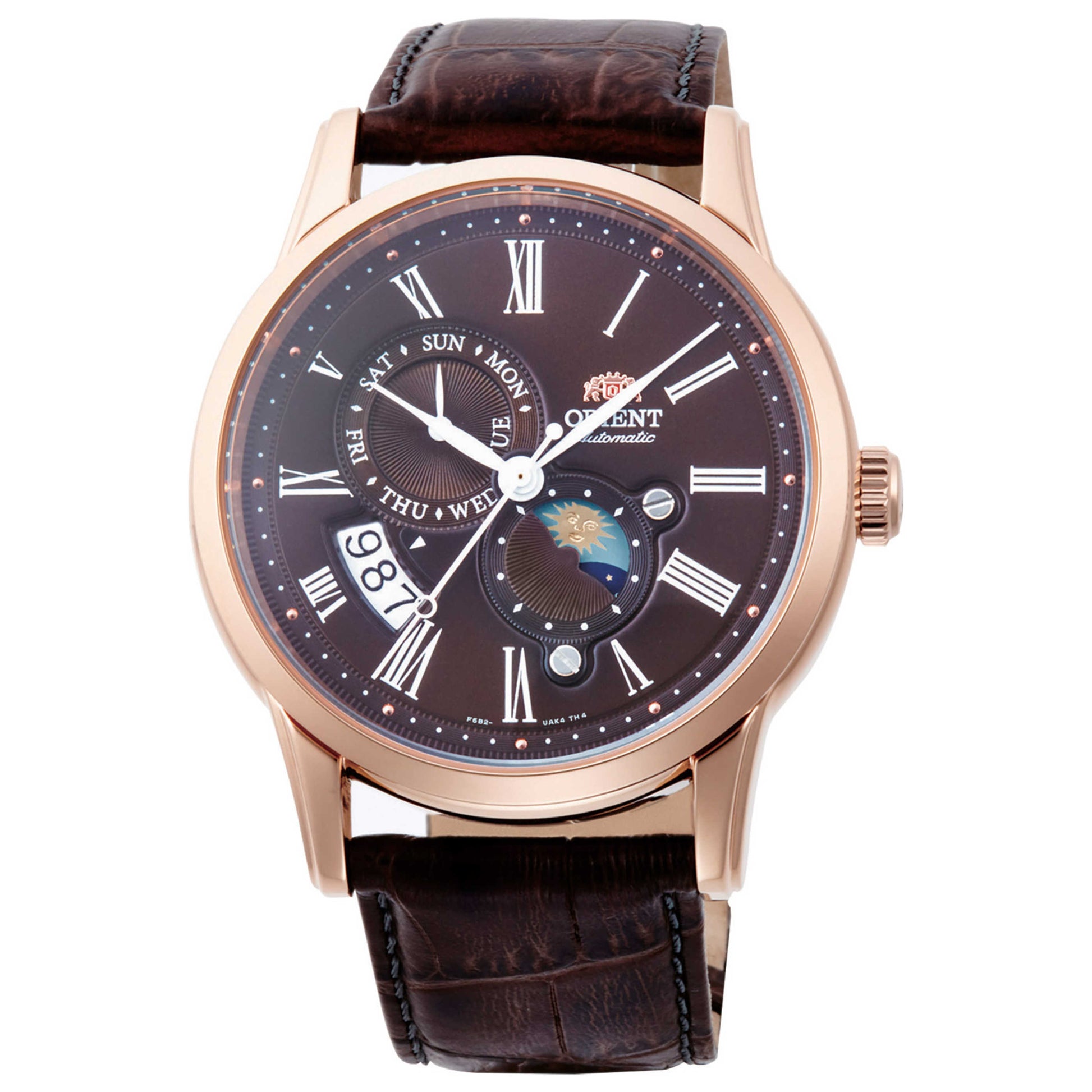 Front view of Orient Sun & Moon Men's Automatic Watch RA-AK0009T