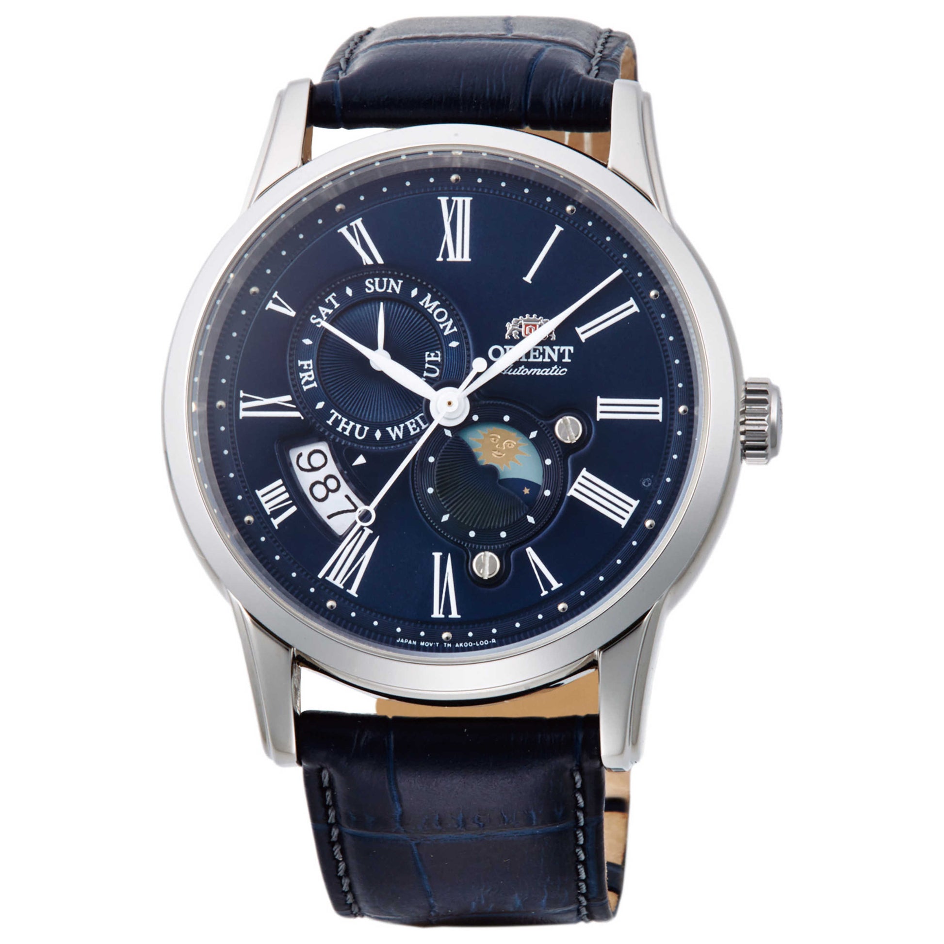 Front view of Orient Sun & Moon Men's Automatic Watch RA-AK0011D10B