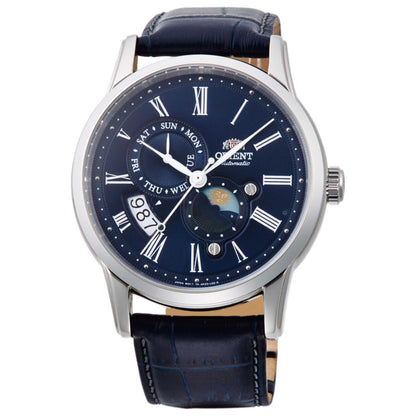 Front view of Orient Sun & Moon Men's Automatic Watch RA-AK0011D10B