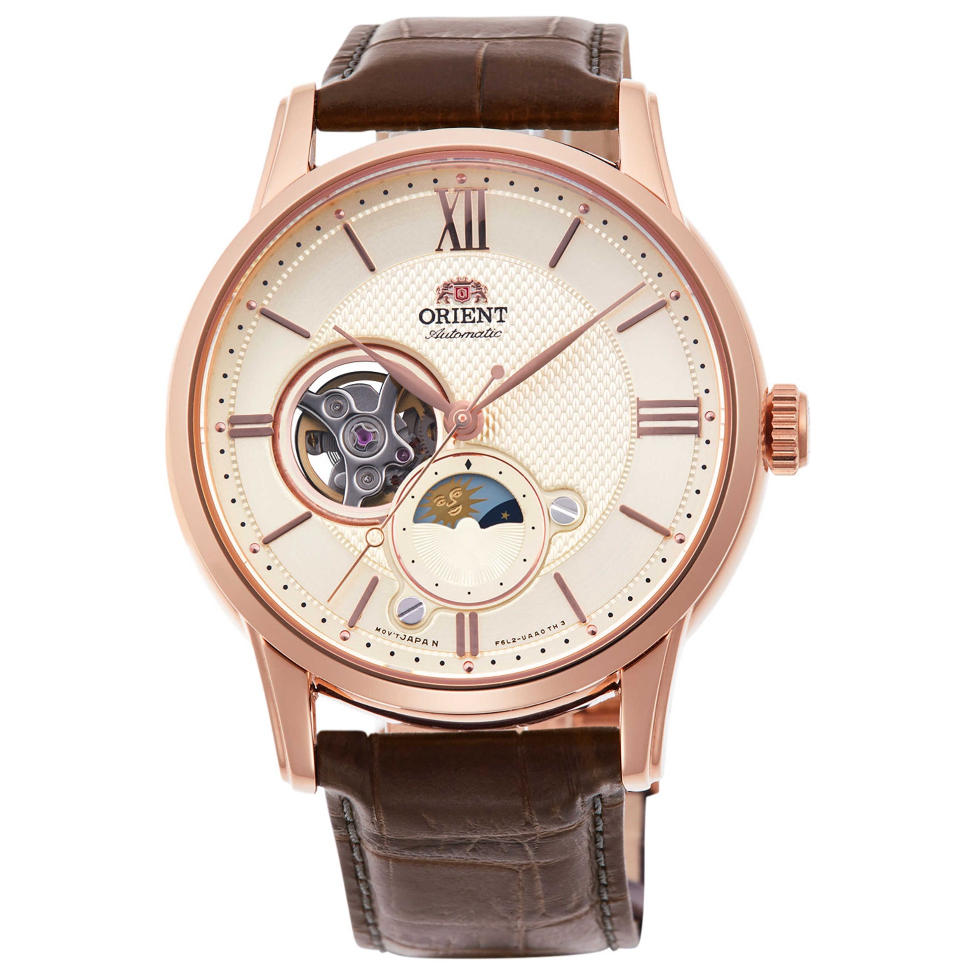 Front view of Orient Sun & Moon Men's Automatic Watch RA-AS0009S10B