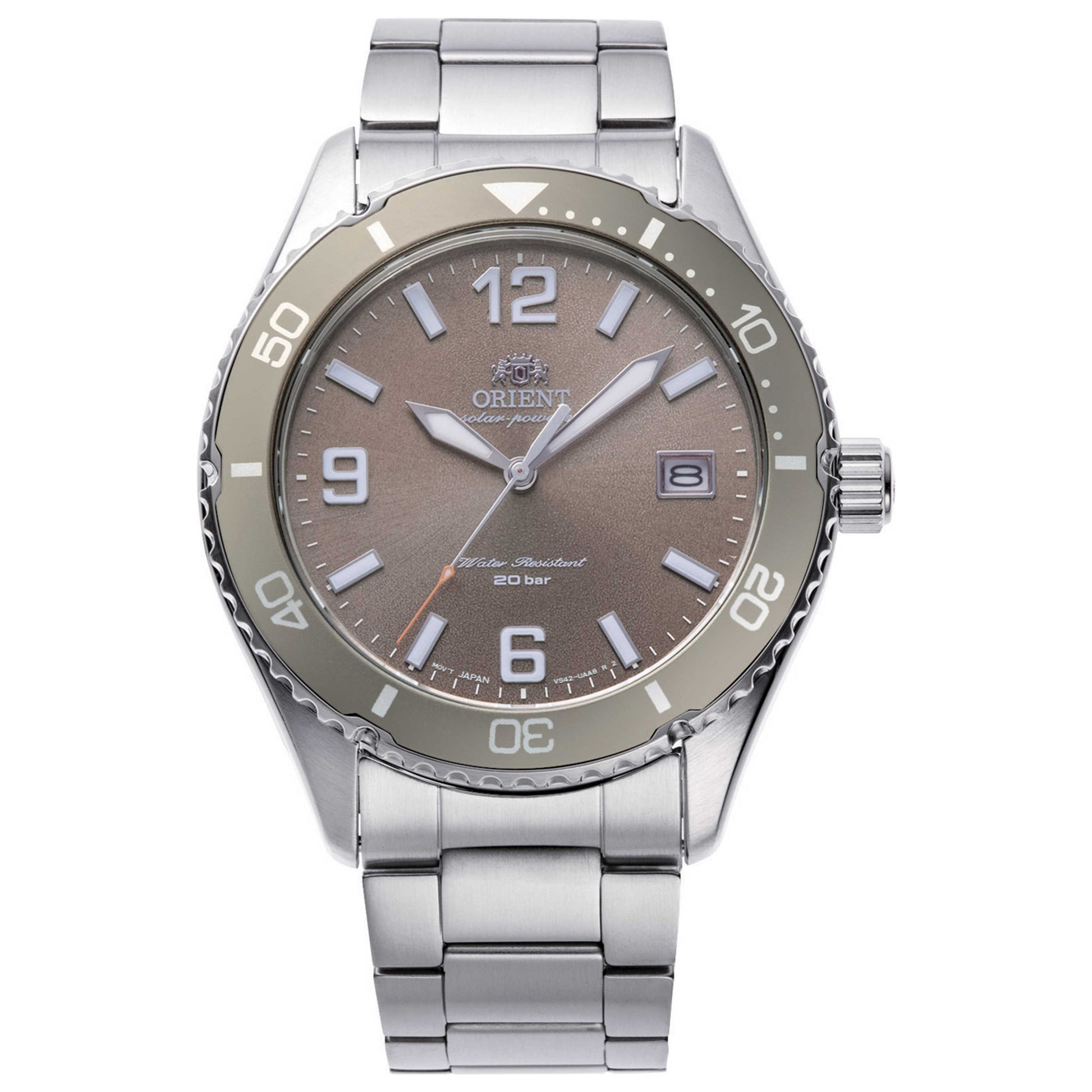 Front view of Orient Sports Mako 40 Solar Unisex Solar Watch RA-WJ0004Y10B