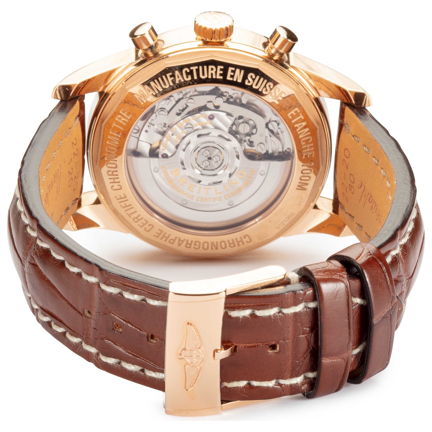 Back view of Breitling Transocean Chronograph Men's Automatic Watch RB015212-G738-739P