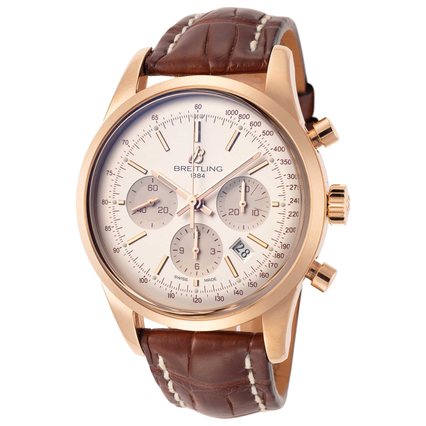 Front view of Breitling Transocean Chronograph Men's Automatic Watch RB015212-G738-739P