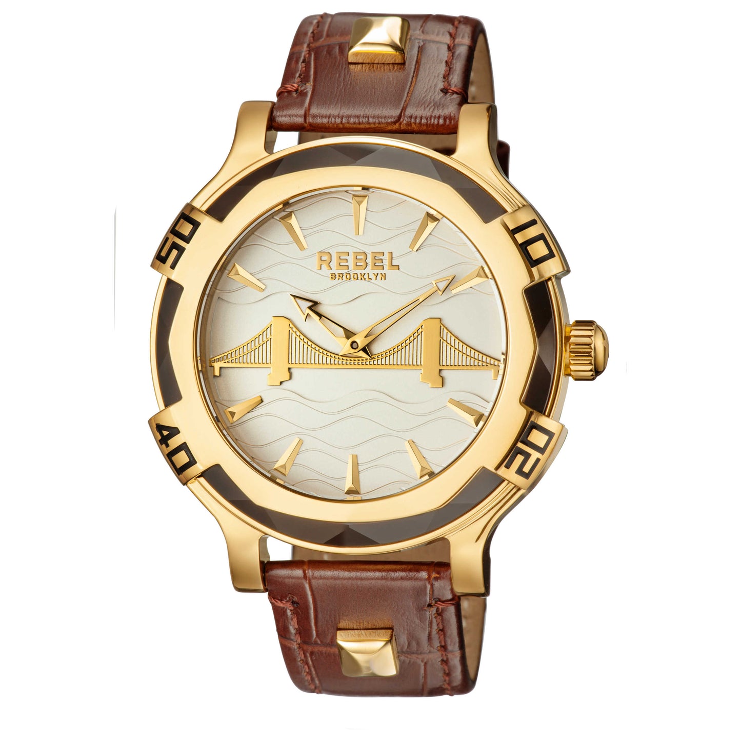 Front view of Rebel Brooklyn Bridge Men's Quartz Watch RB102-9011