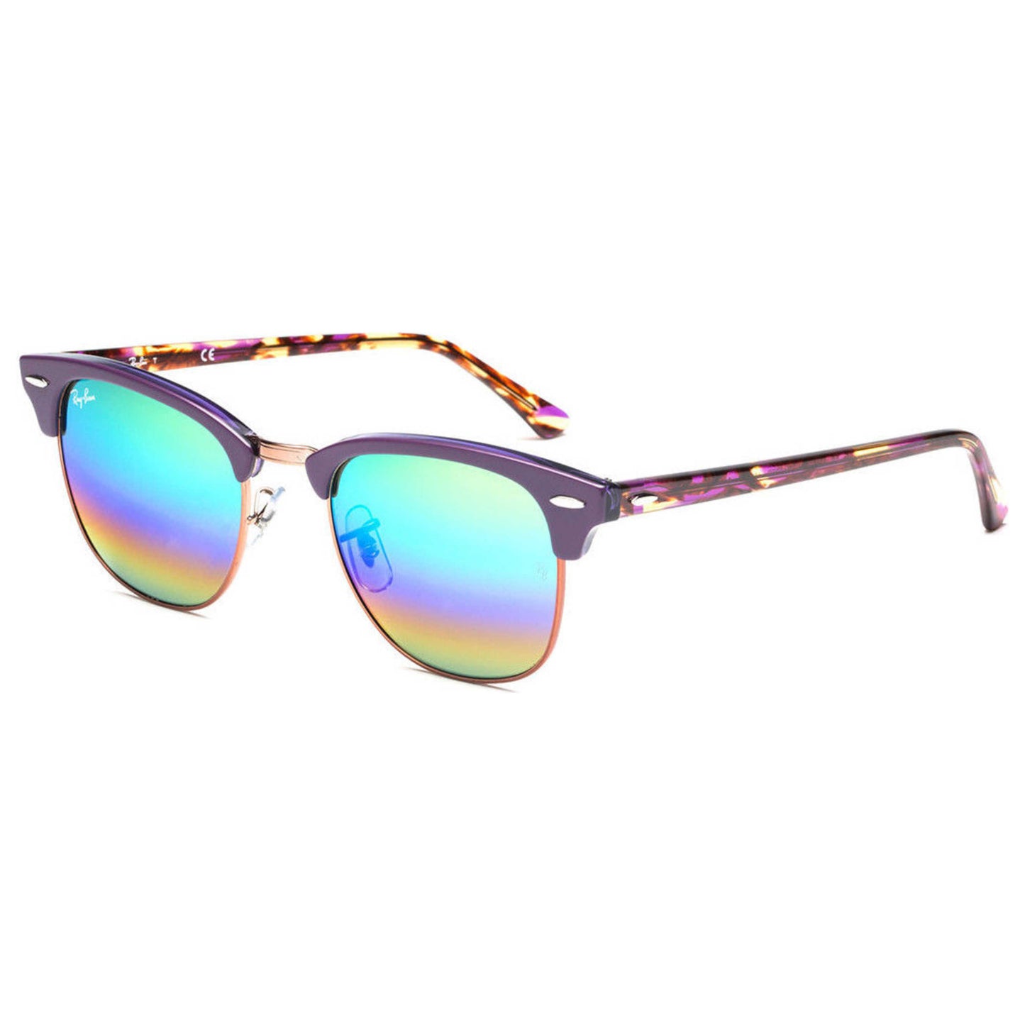 Front view of Ray-Ban Clubmaster Unisex Sunglasses RB3016-1221C3-51
