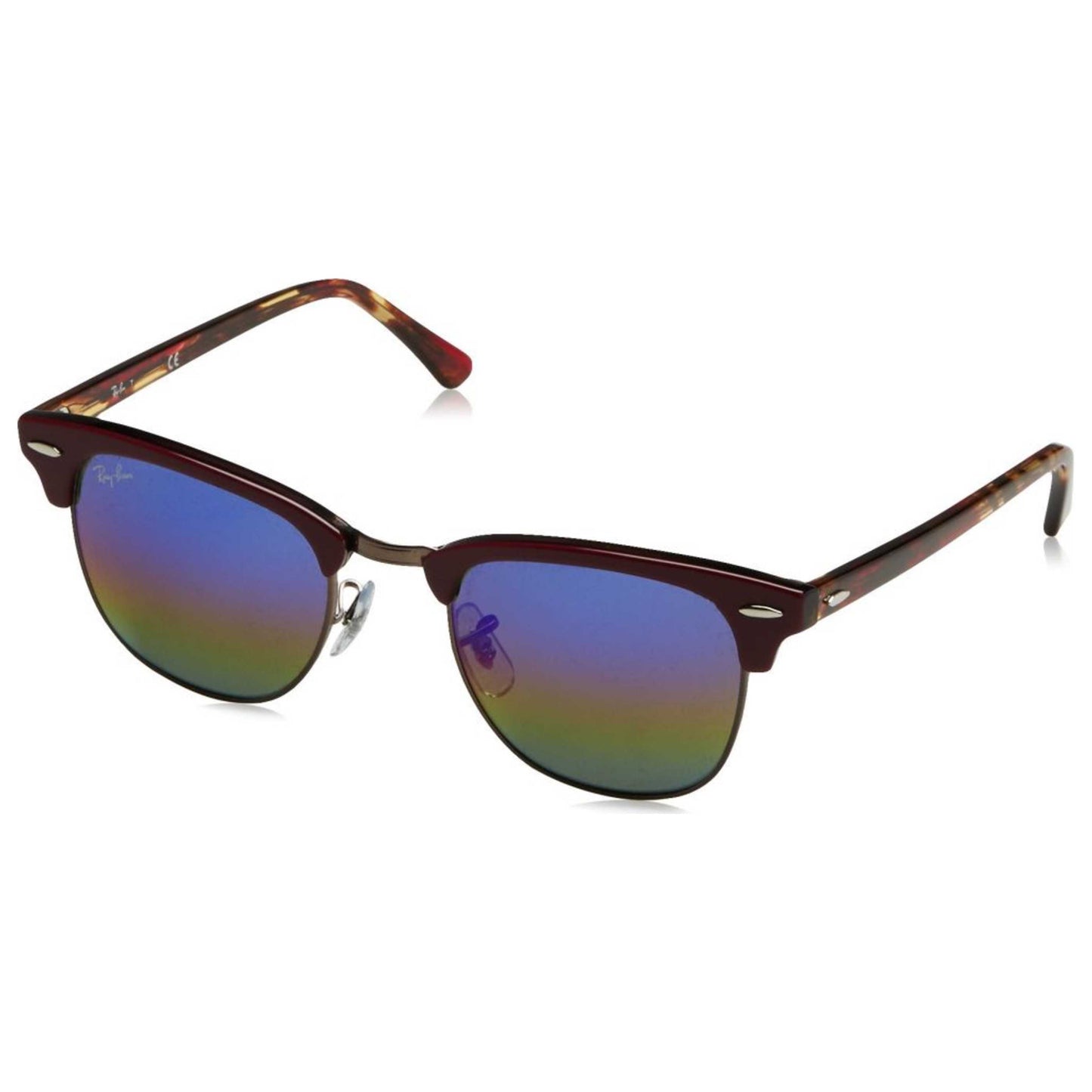Front view of Ray-Ban Clubmaster Unisex Sunglasses RB3016-1222C2-51