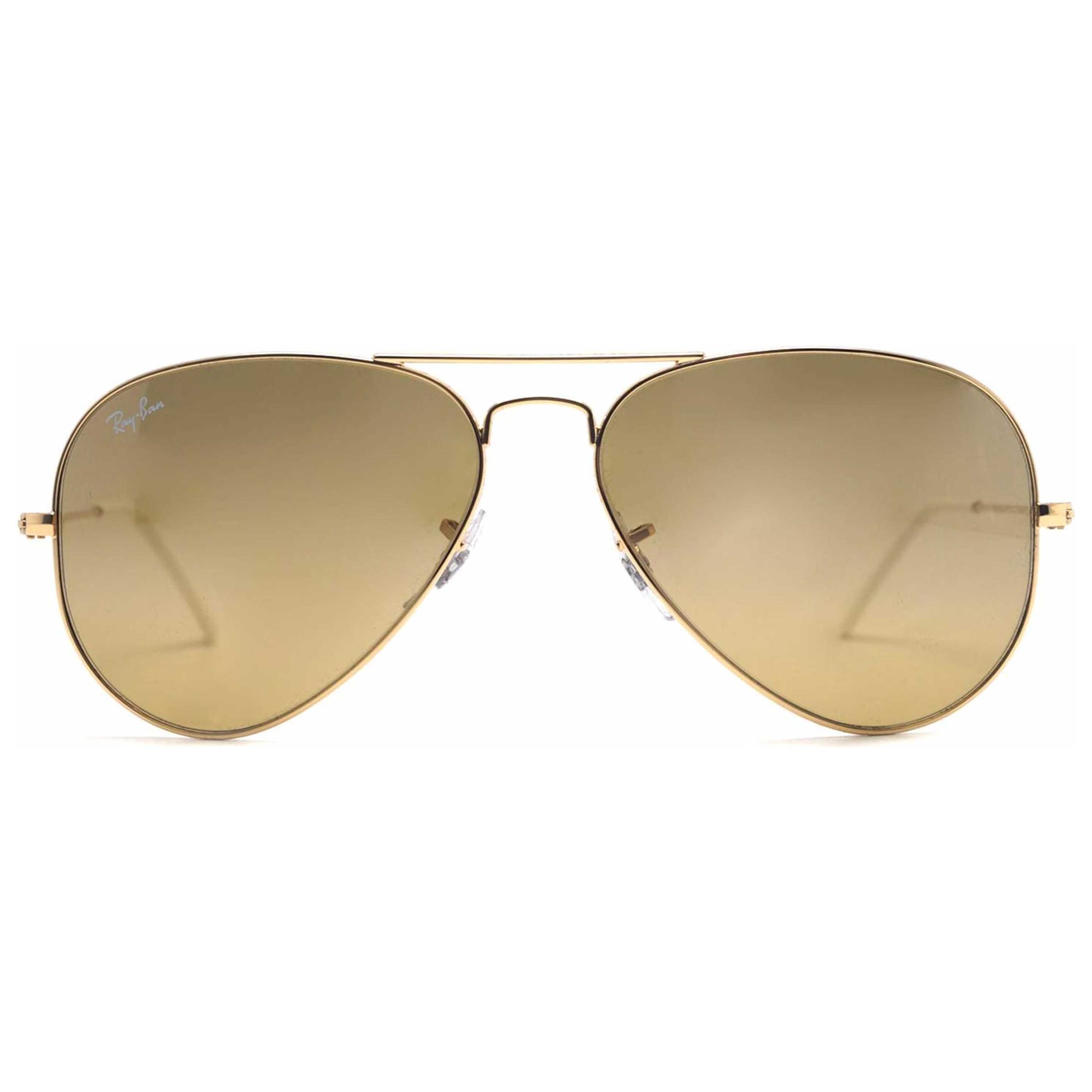 Front view of Ray-Ban Aviator Unisex Sunglasses RB3025-001-3K-62