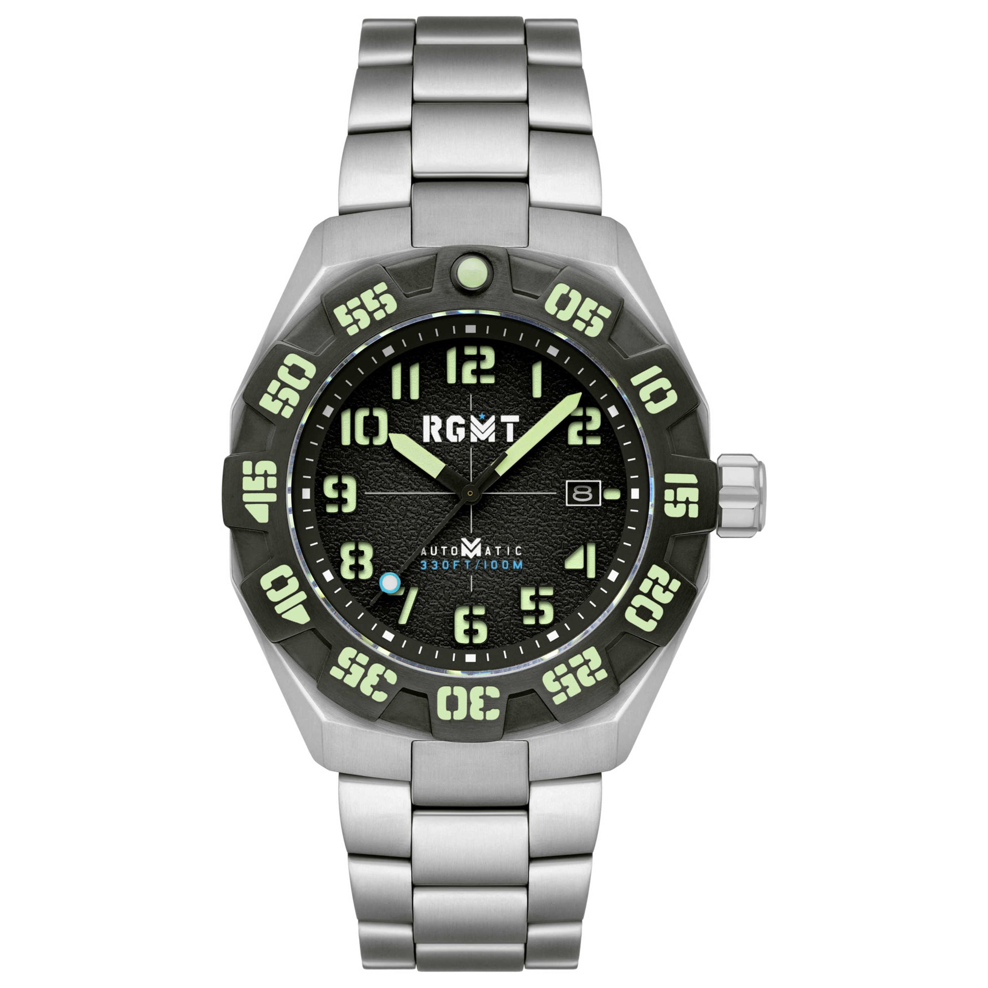 Front view of RGMT Field Master Men's Automatic Watch RG-8032-BB