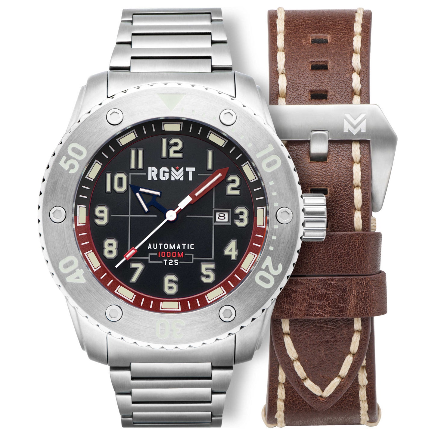 Front view of RGMT All-Brite Tritium Men's Automatic Watch RG-8047-22