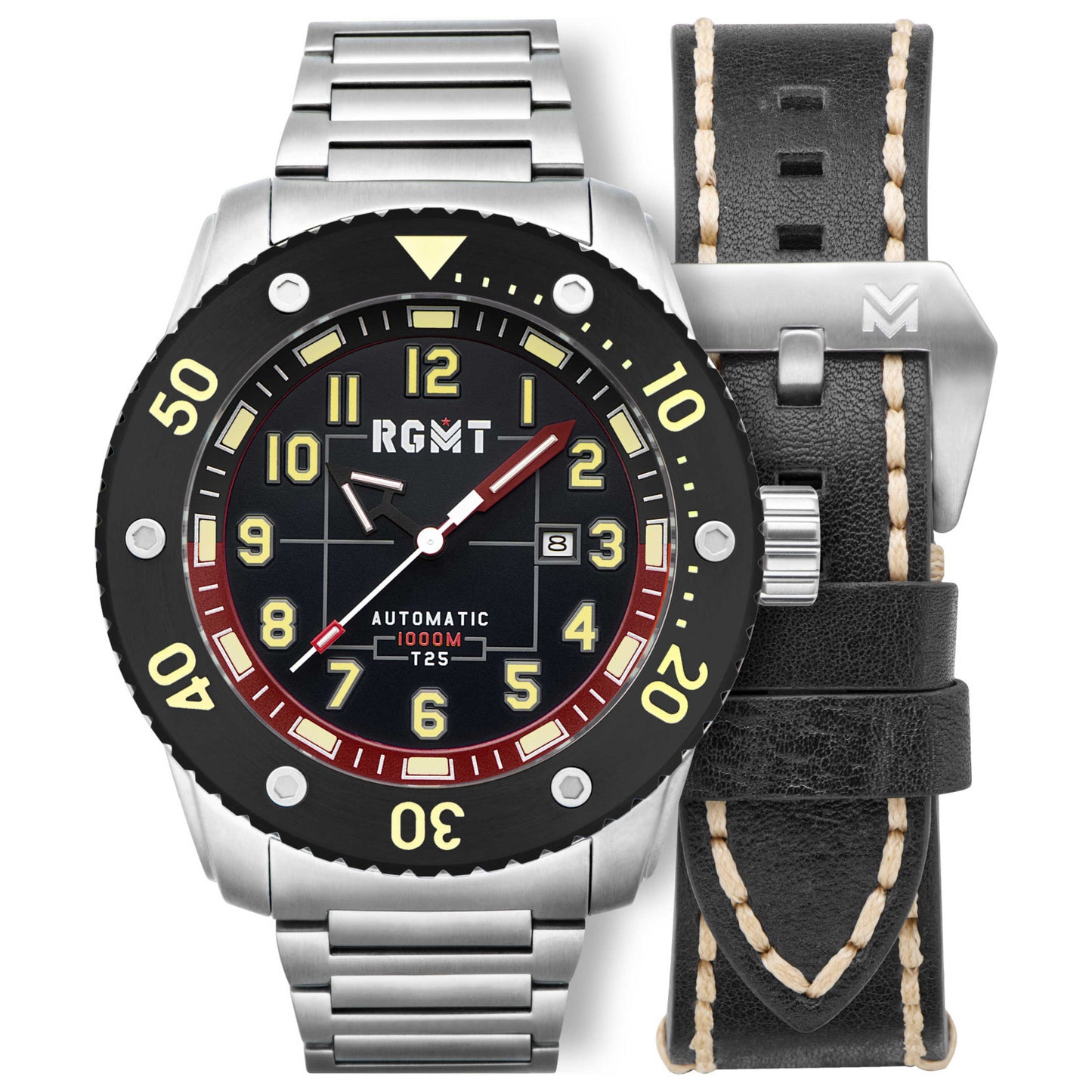 Front view of RGMT All-Brite Tritium Men's Automatic Watch RG-8047-44