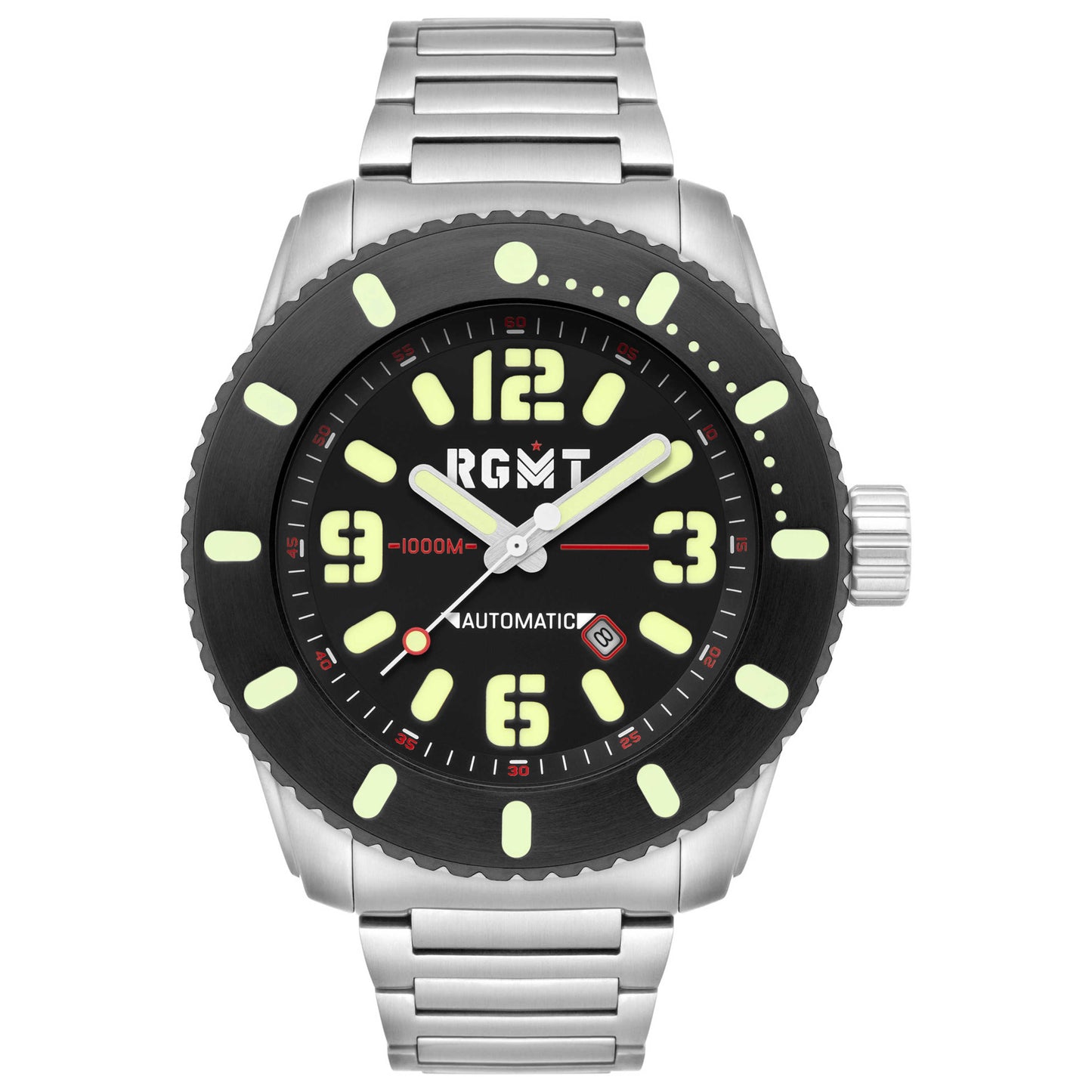Front view of RGMT All Brite Men's Automatic Watch RG-8053-11