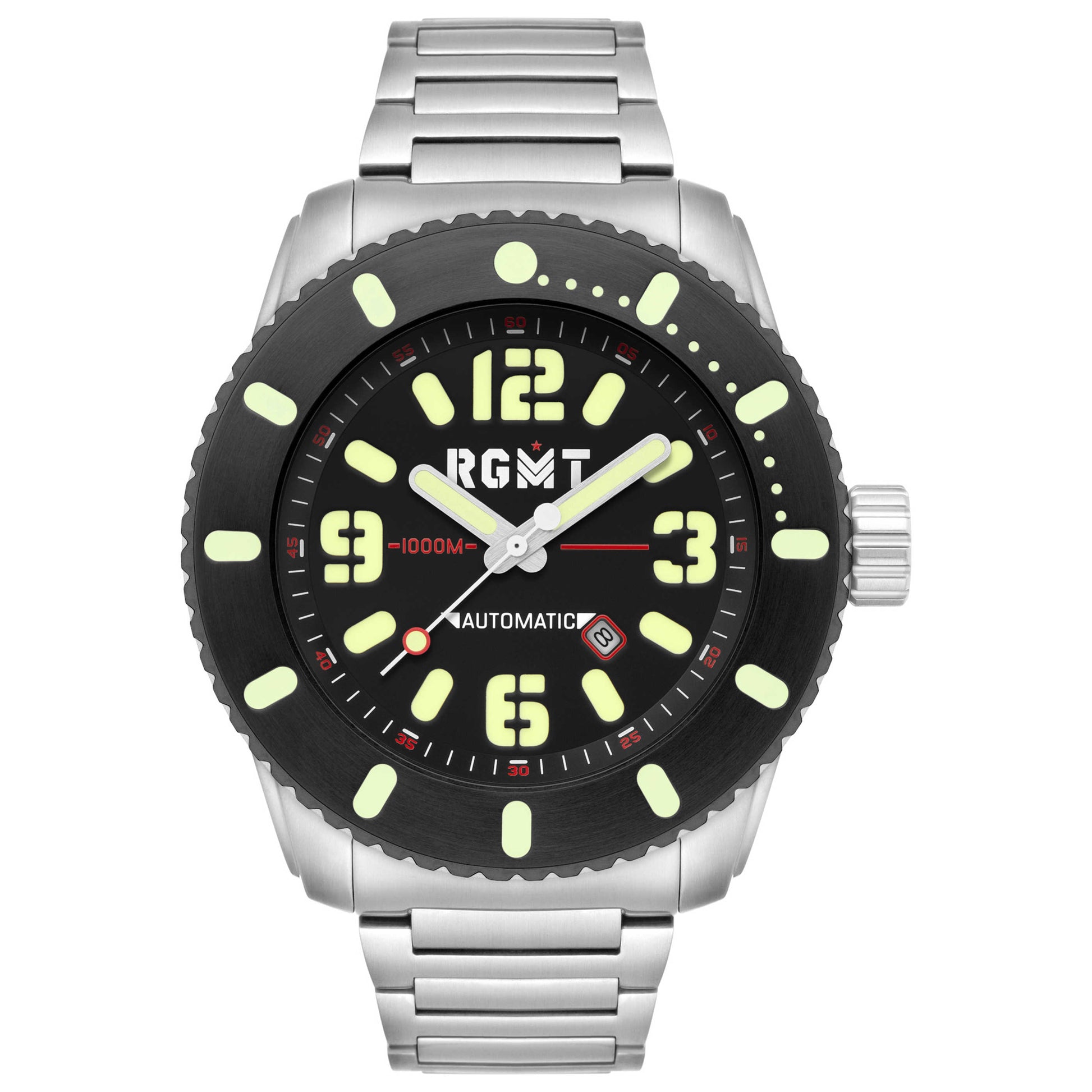 Front view of RGMT All Brite Men's Automatic Watch RG-8053-11