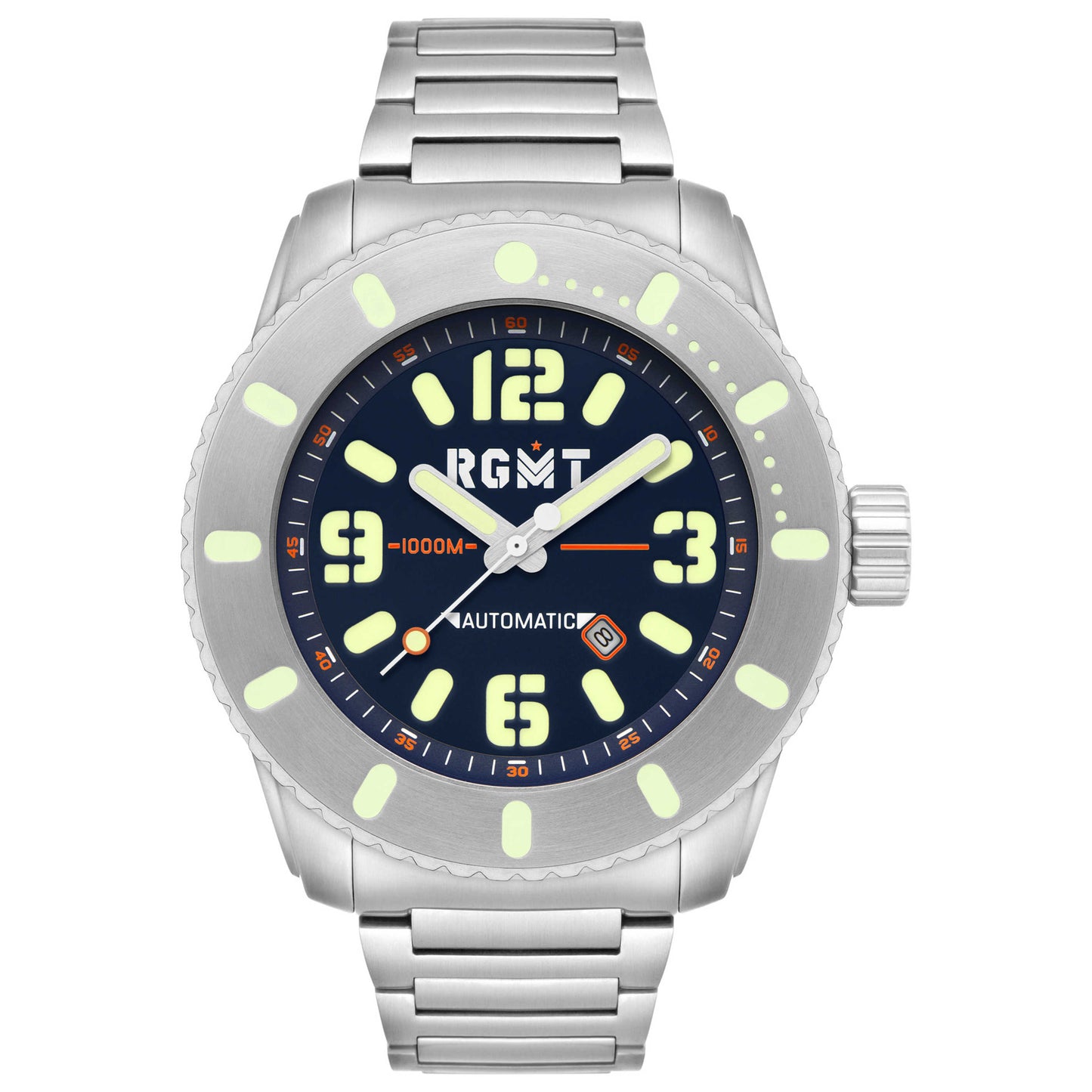 Front view of RGMT All Brite Men's Automatic Watch RG-8053-33