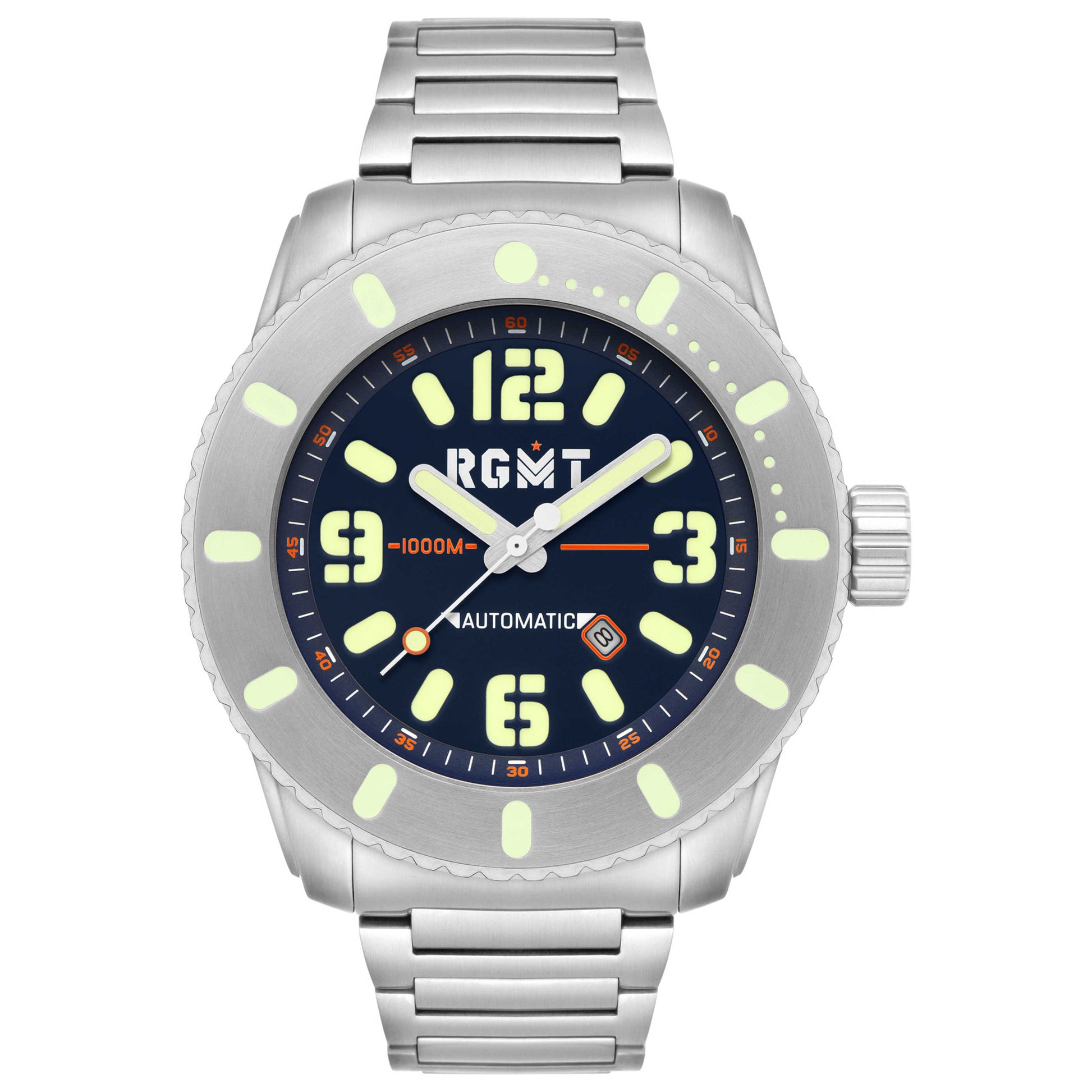 Front view of RGMT All Brite Men's Automatic Watch RG-8053-33
