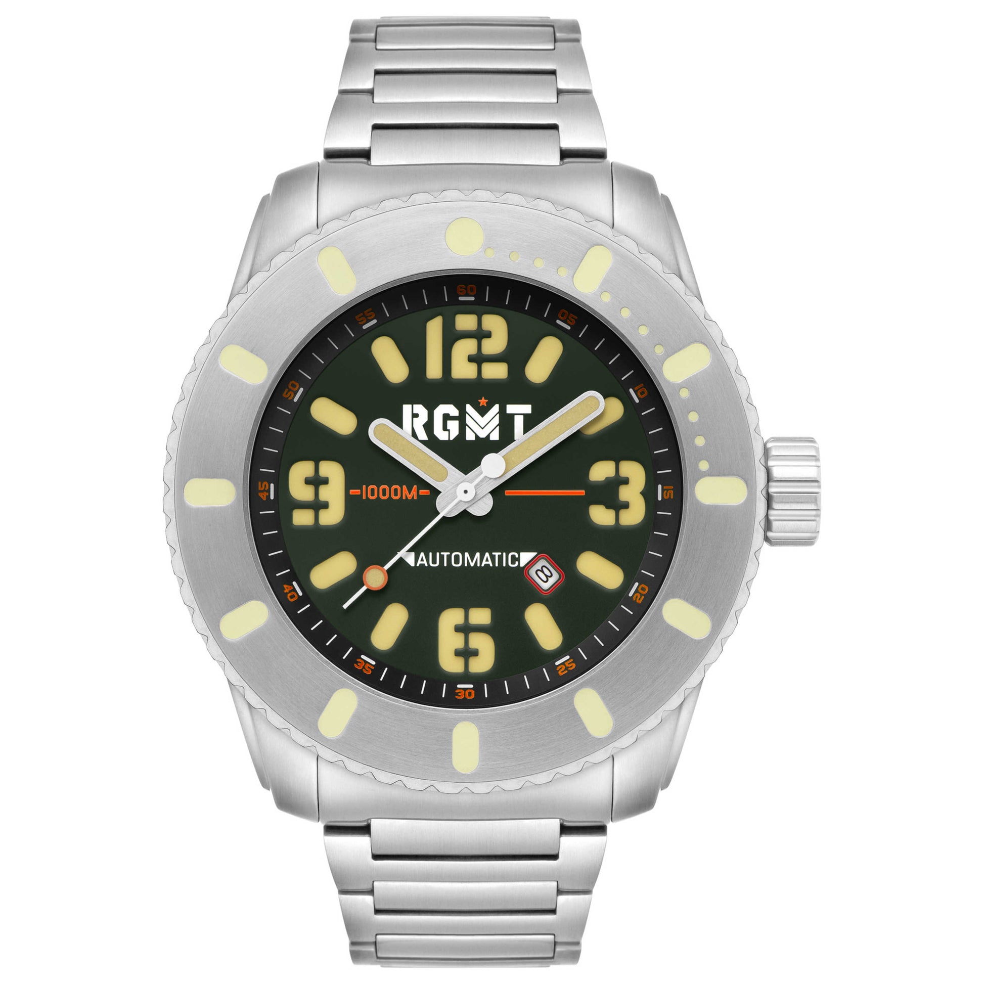 Front view of RGMT All Brite Men's Automatic Watch RG-8053-44