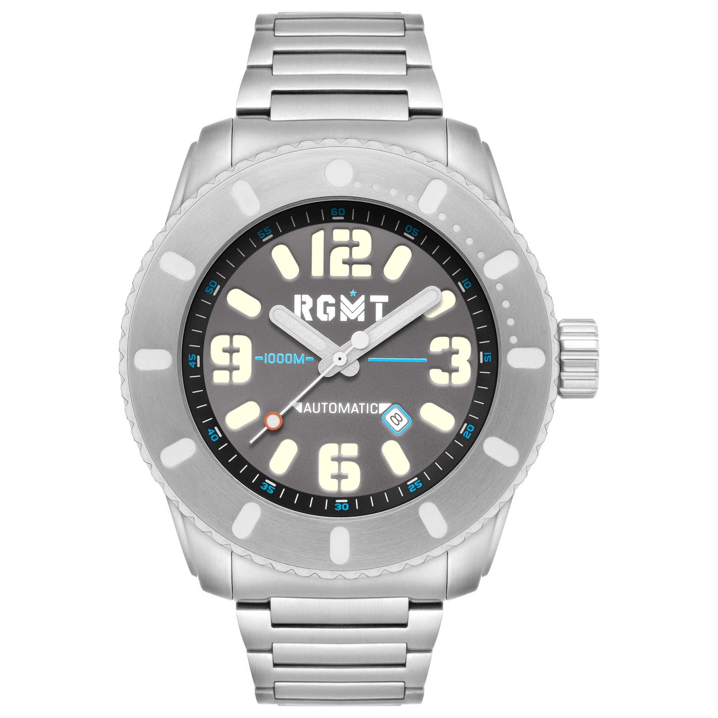 Front view of RGMT All Brite Men's Automatic Watch RG-8053-55