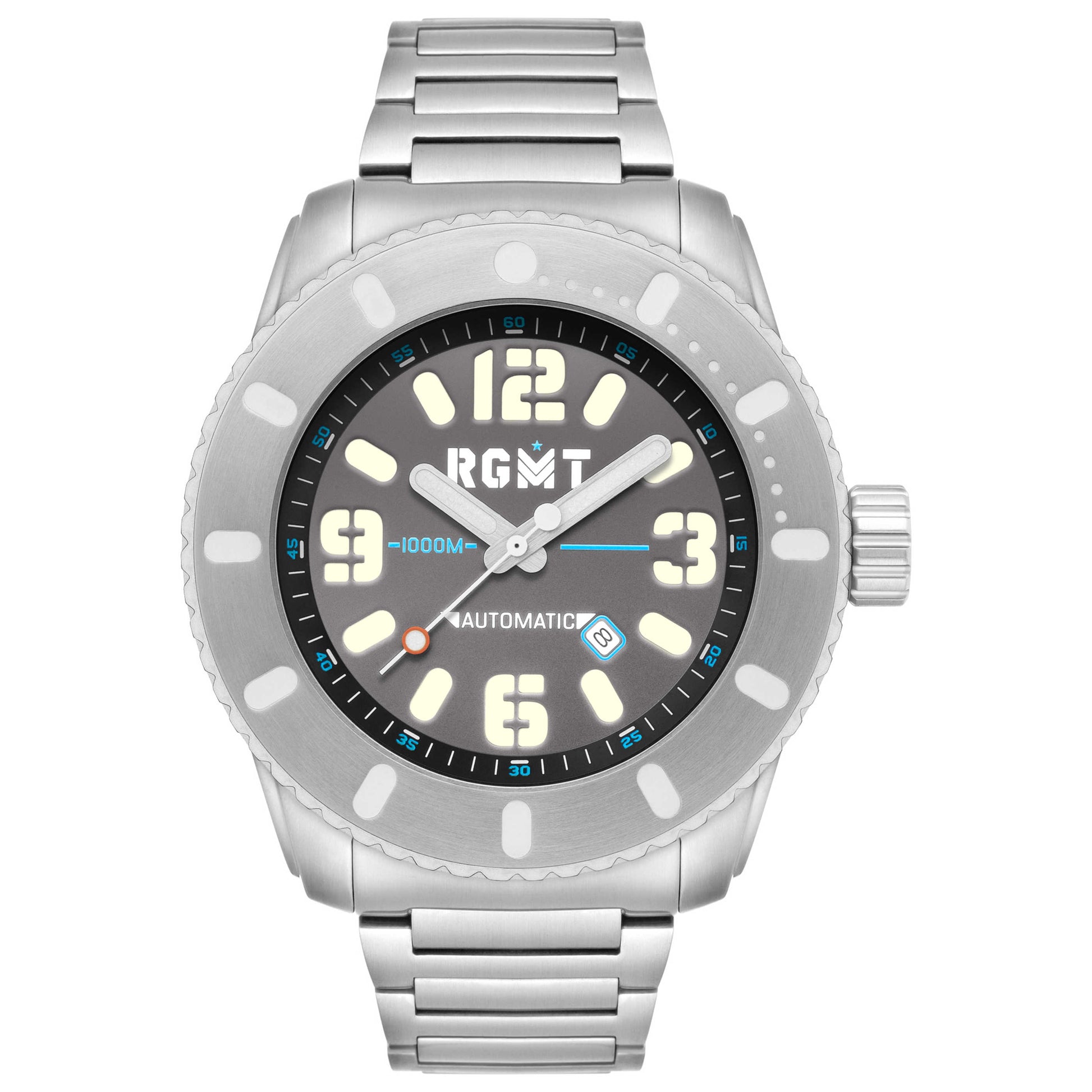 Front view of RGMT All Brite Men's Automatic Watch RG-8053-55