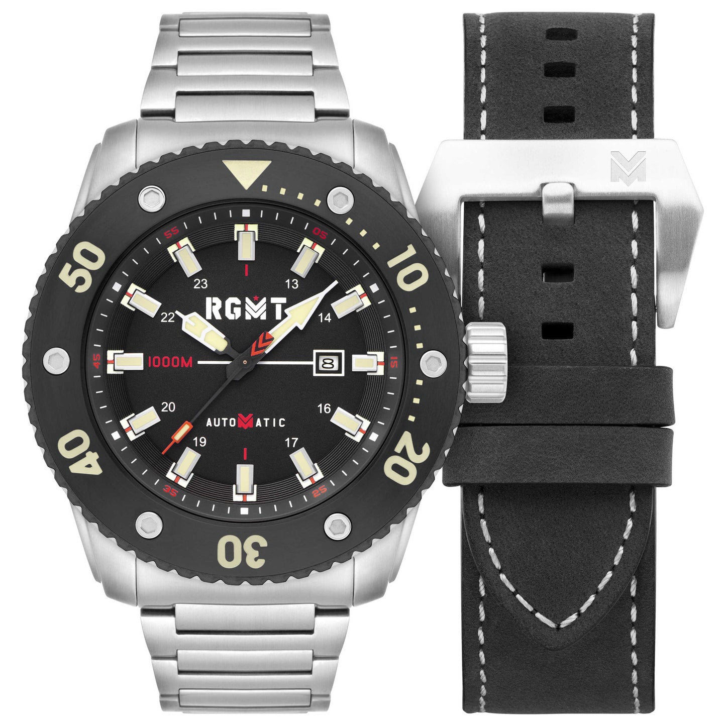 Front view of RGMT All Brite Men's Automatic Watch RG-8056-11