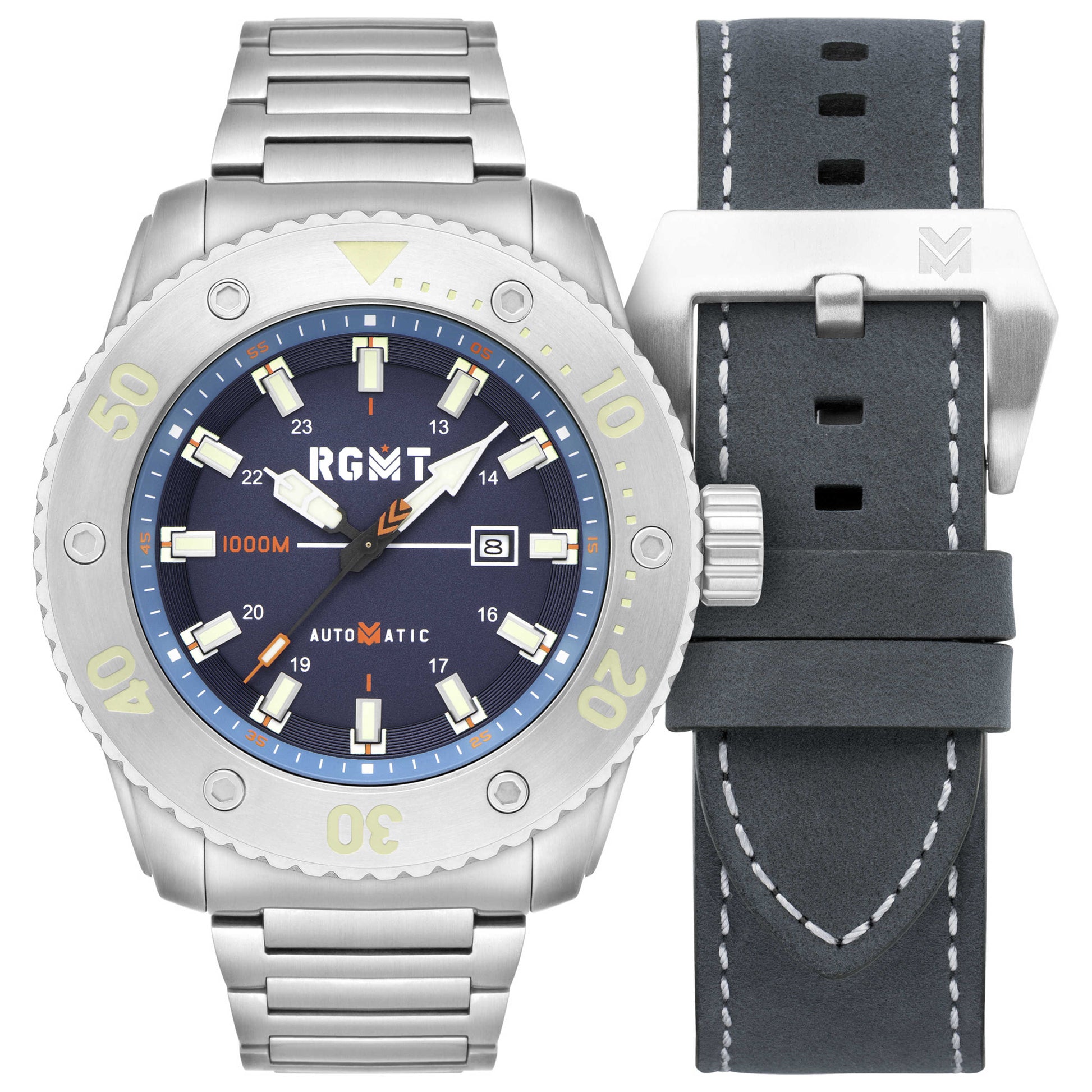 Front view of RGMT All Brite Men's Automatic Watch RG-8056-22