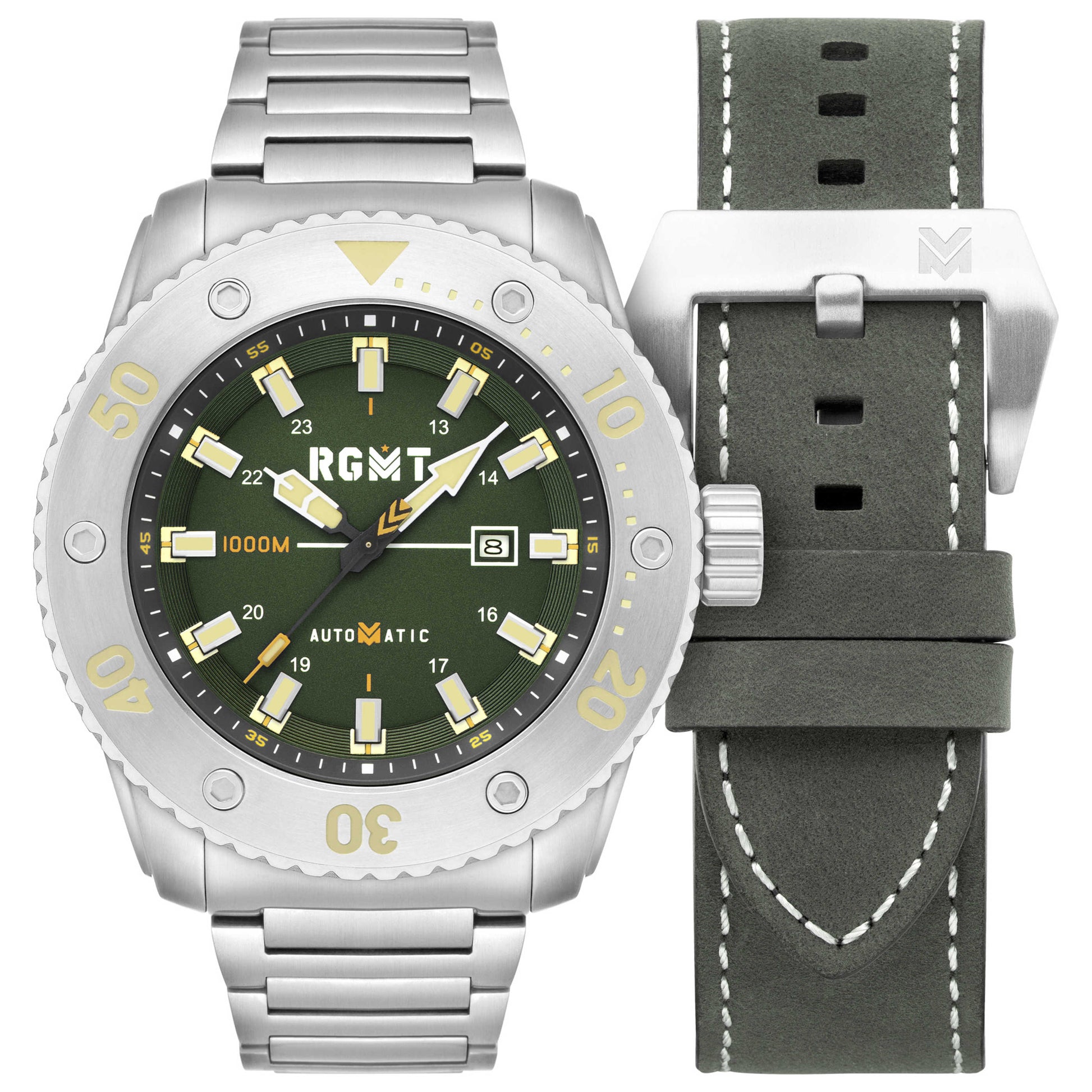 Front view of RGMT All Brite Men's Automatic Watch RG-8056-44