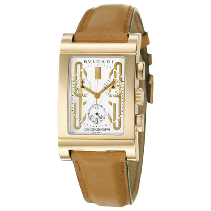 Front view of Bulgari Rettangolo Men's Swiss Quartz (Battery-Powered) Watch RTC49GLD