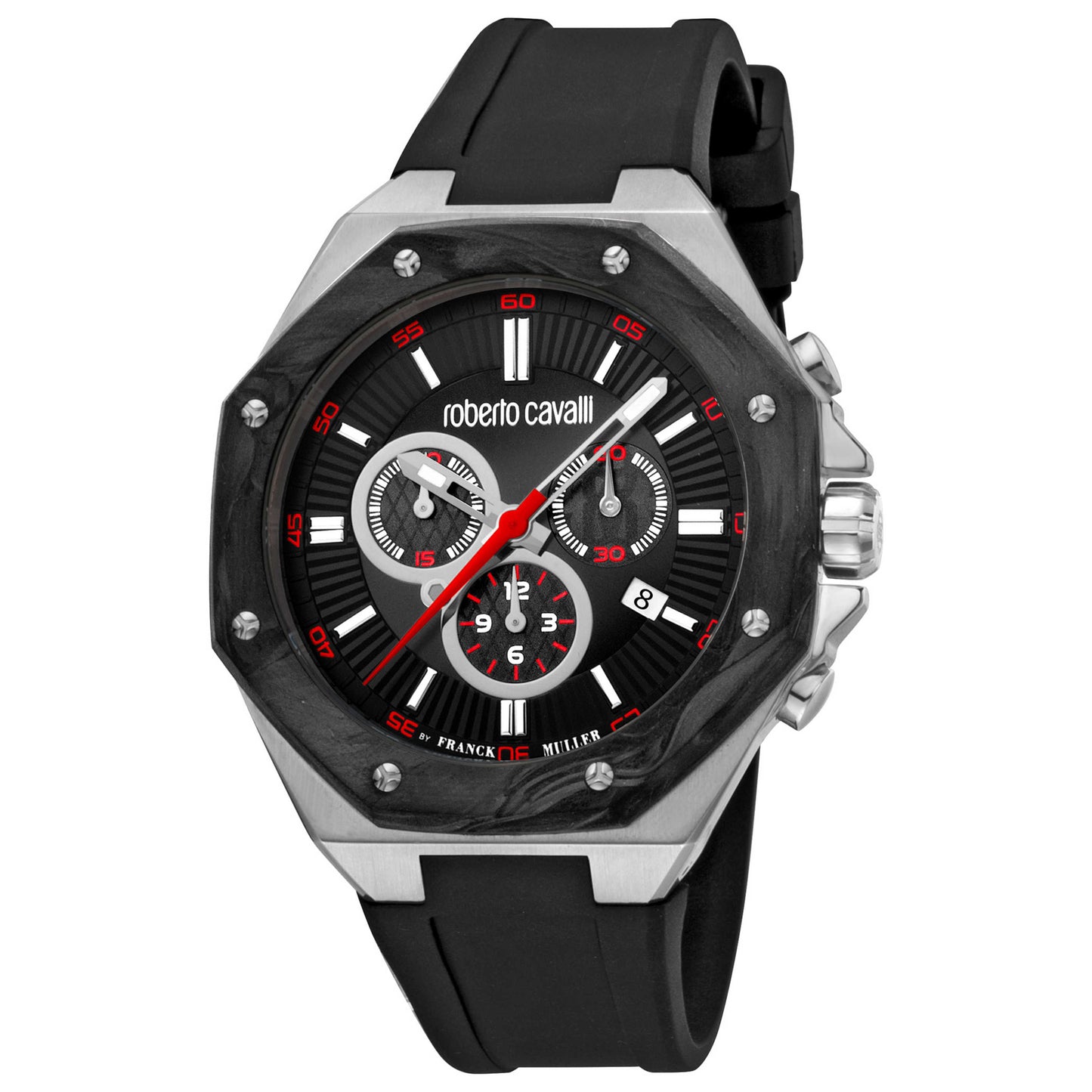 Front view of Roberto Cavalli by Franck Muller Men's Quartz Watch RV1G123P1011